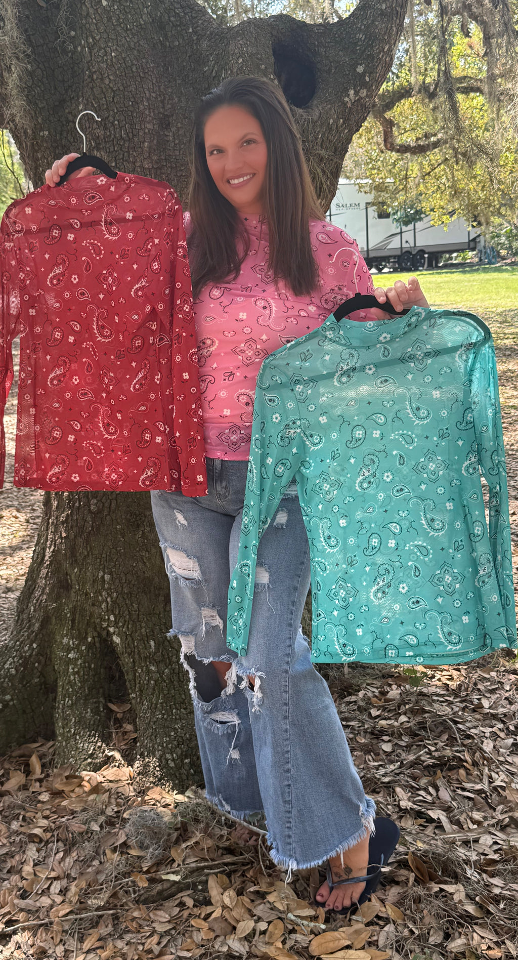 Bandana Babe Mesh Top / Red by Sterling Kreek - BFF Here