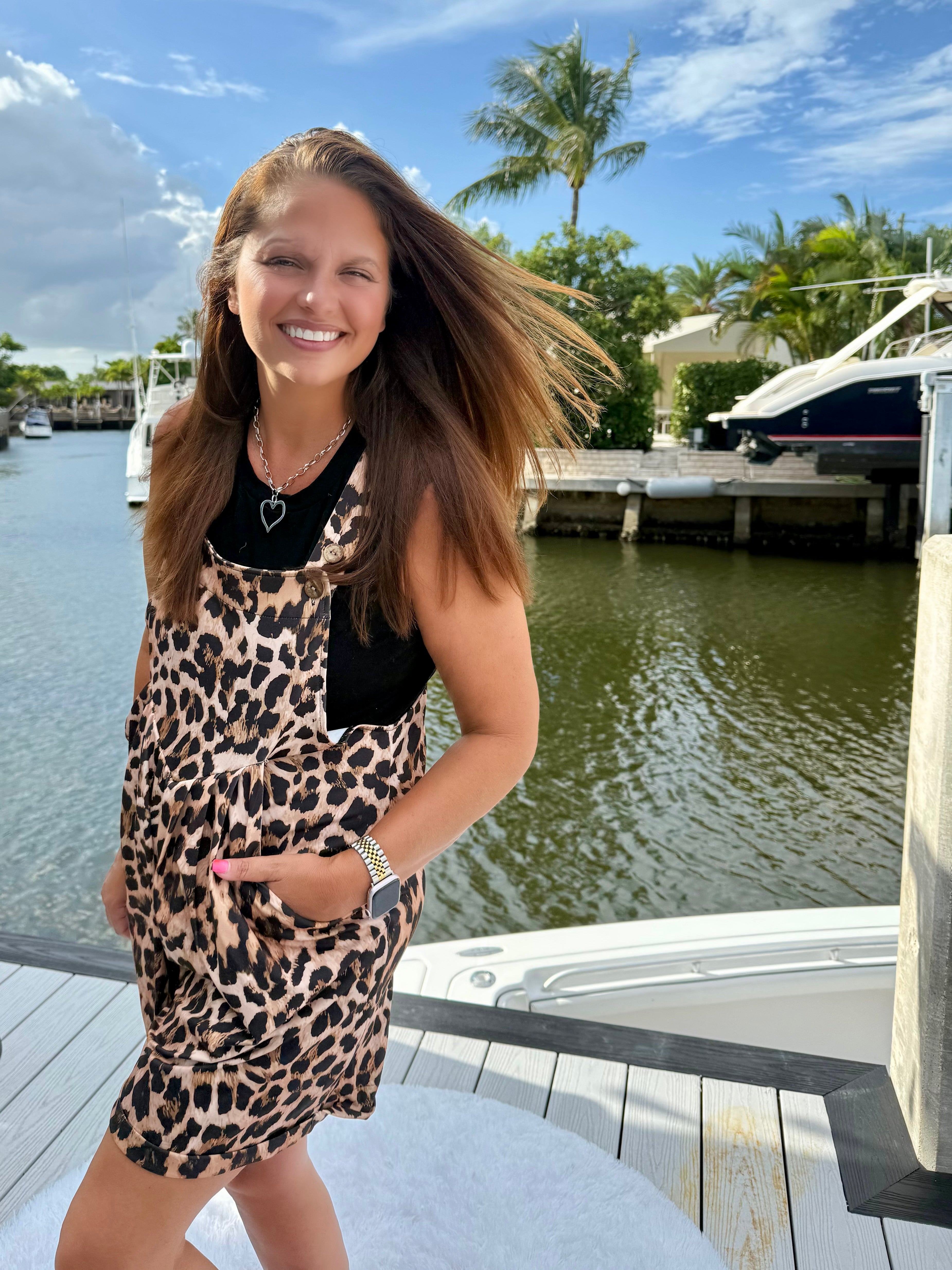 Everyday Overall Shorts - Leopard by Jess Lea - BFF Here