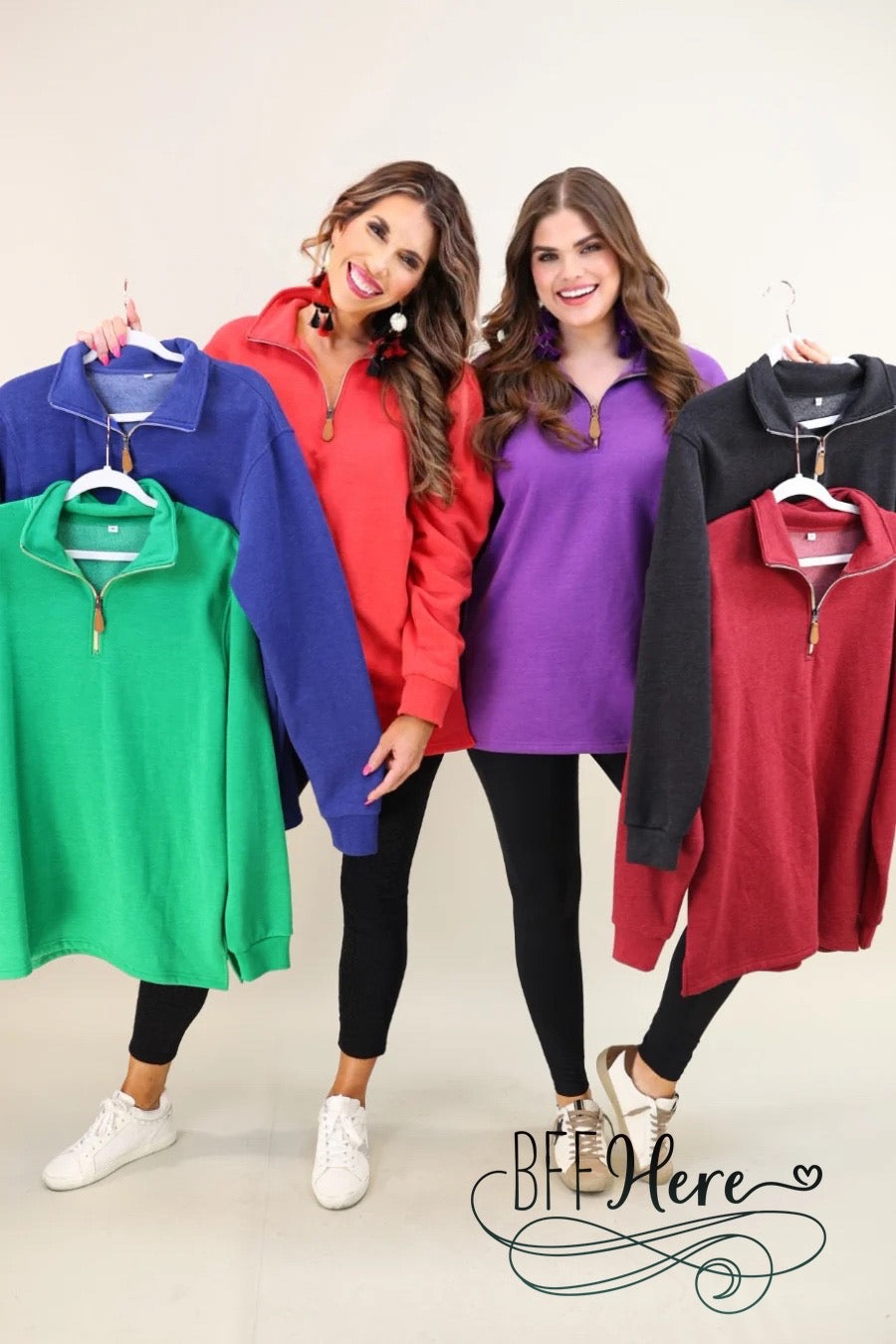 Miley Quarter Zip Pullover by Jess Lea / Maroon - BFF Here