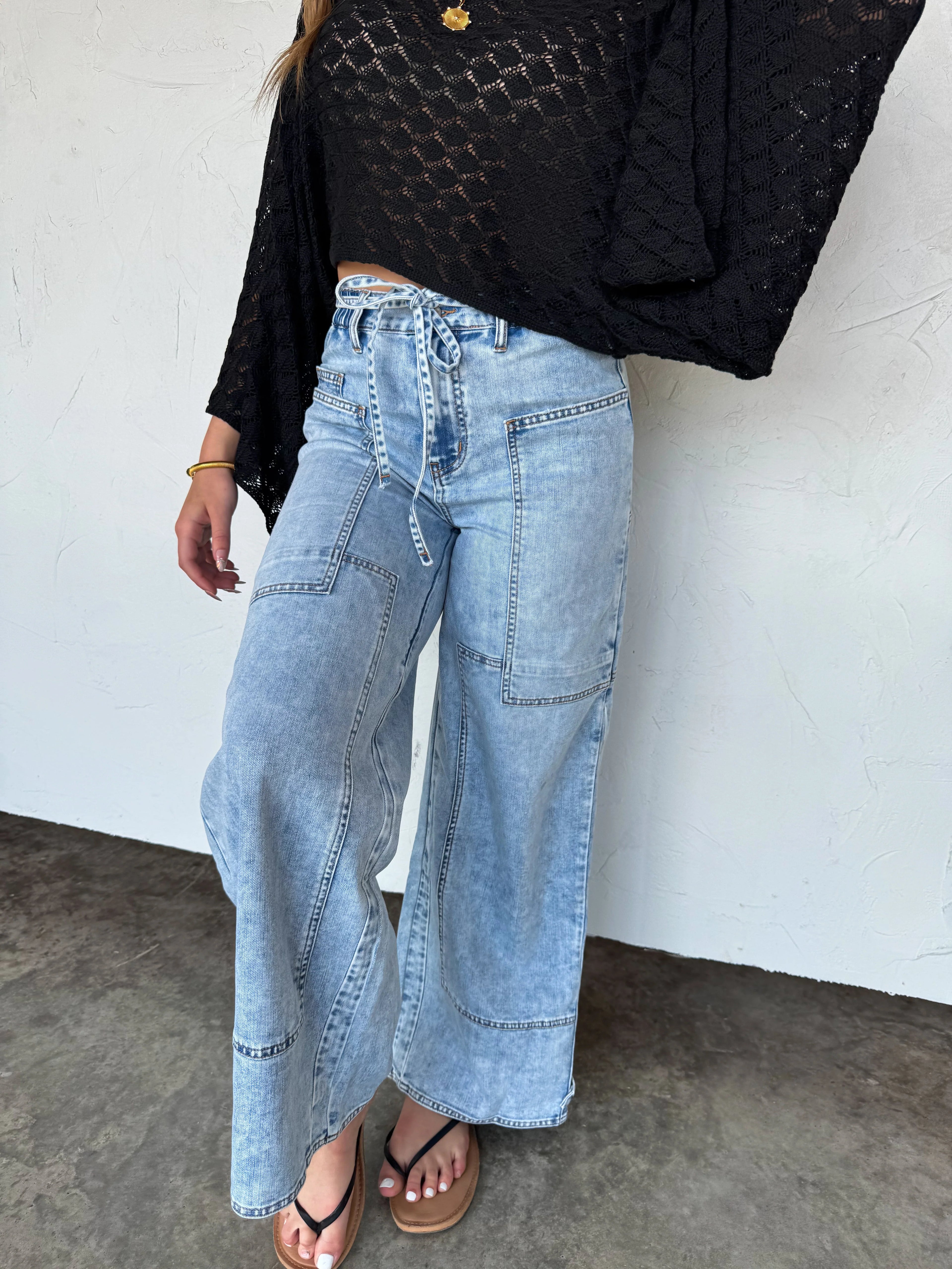 PREORDER: Jovie Tie Waist Jeans  by Blakeley (ETA: May) - BFF Here