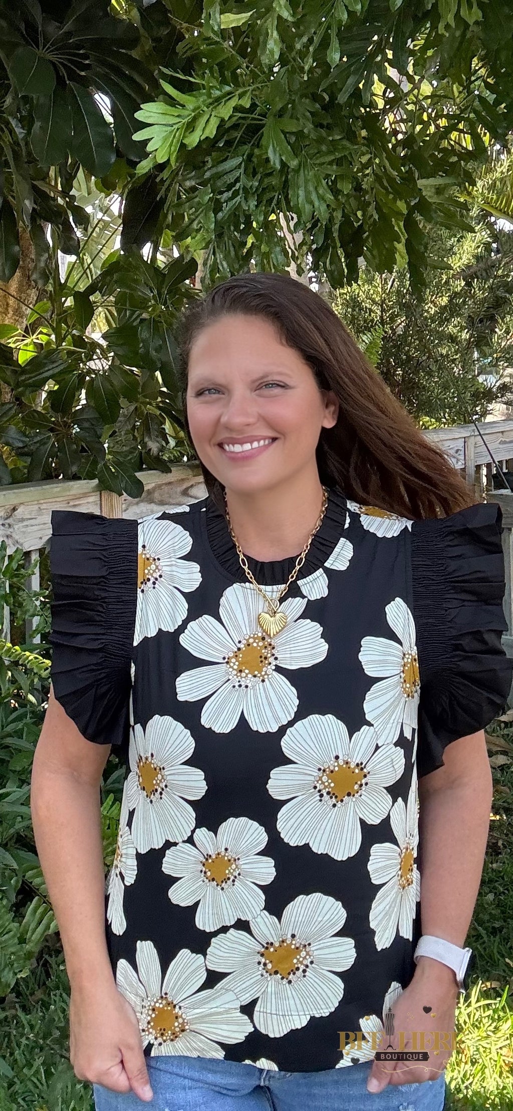 Madeline Ruffle Sleeve Top - BFF Here