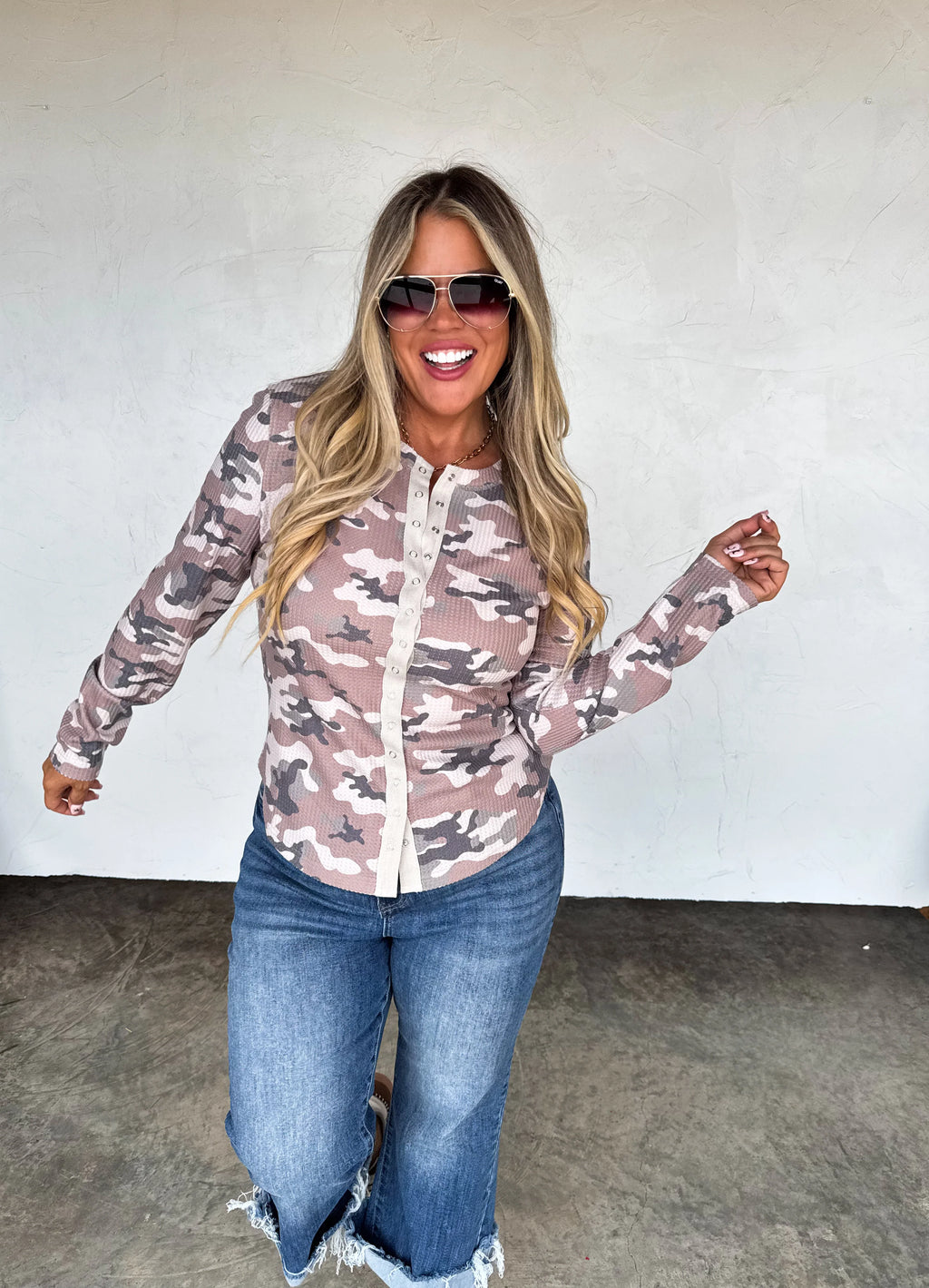 PREORDER: Kori Snap Button Waffle Top by Blakeley (ETA: Late December) - BFF Here