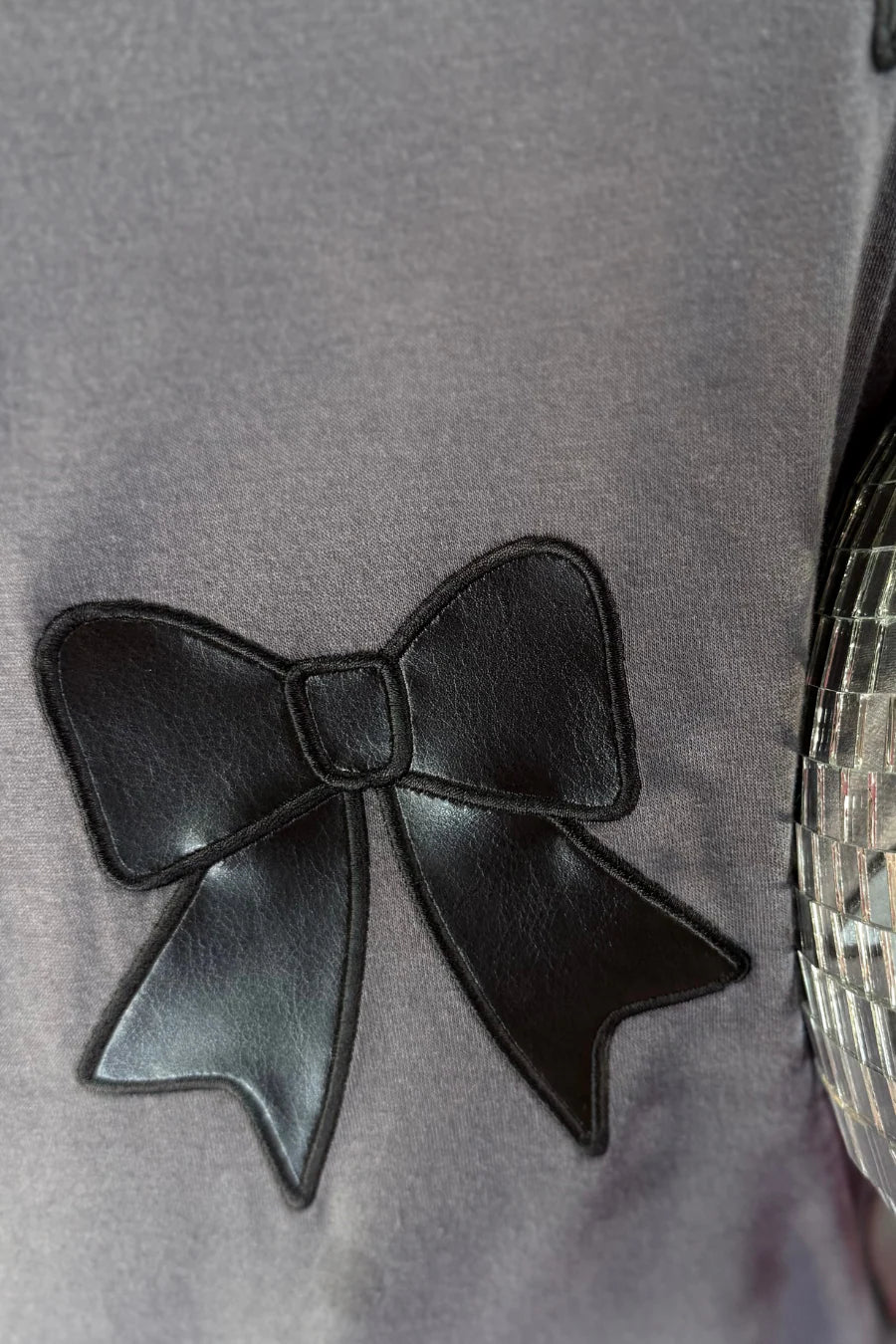 Faux Leather Bow Oversized Tee by Jess Lea - BFF Here