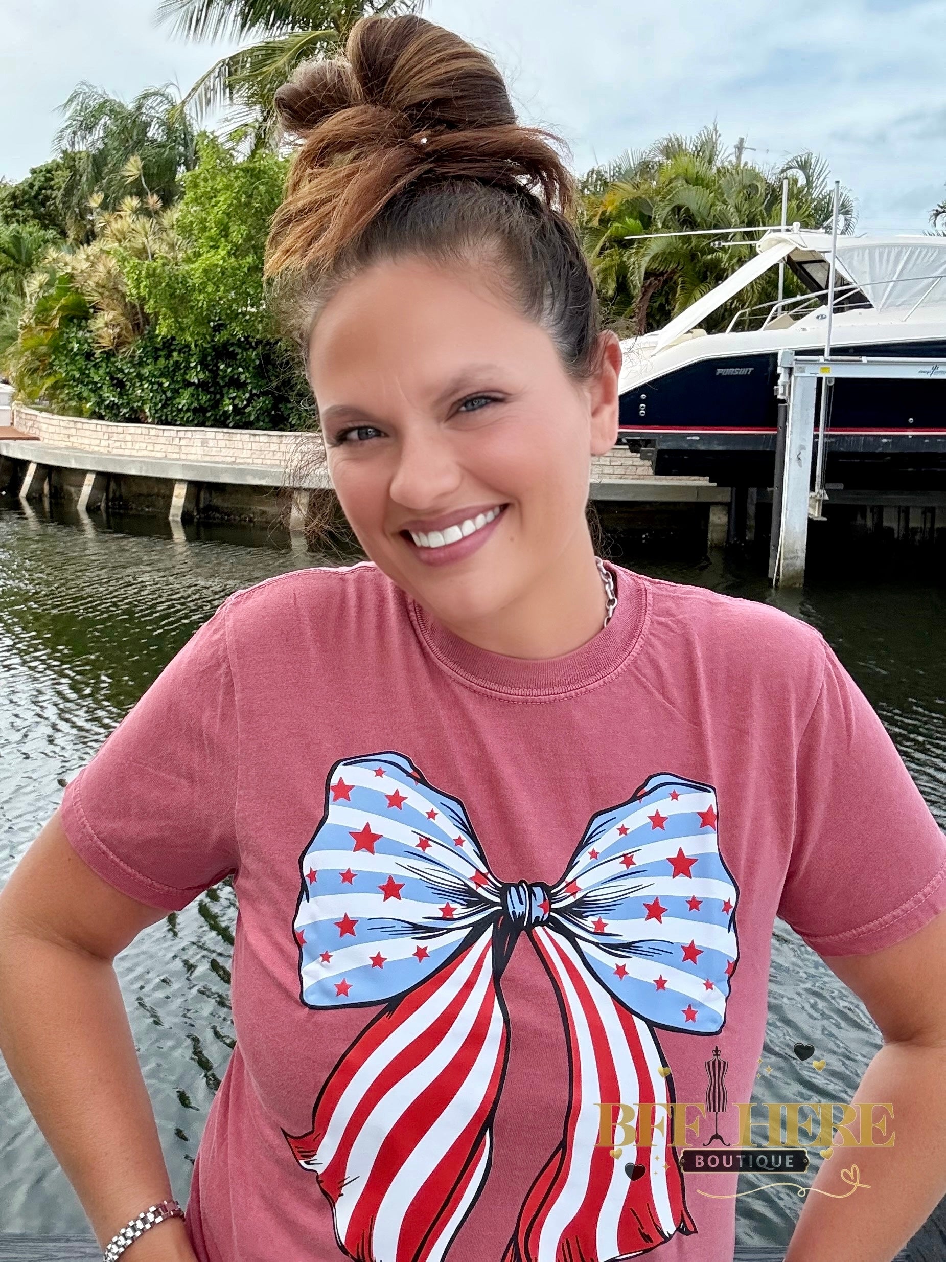 All-American Bow Babe Tee - BFF Here