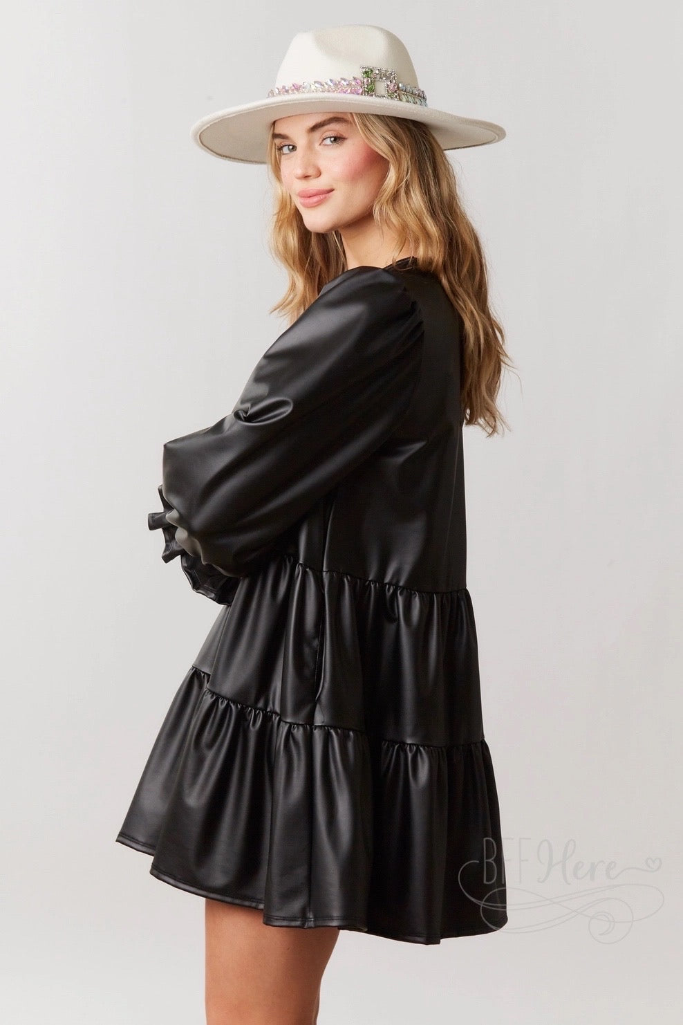 Classic Elegance: Long Sleeve Black Mini Dress for Any Occasion - BFF Here