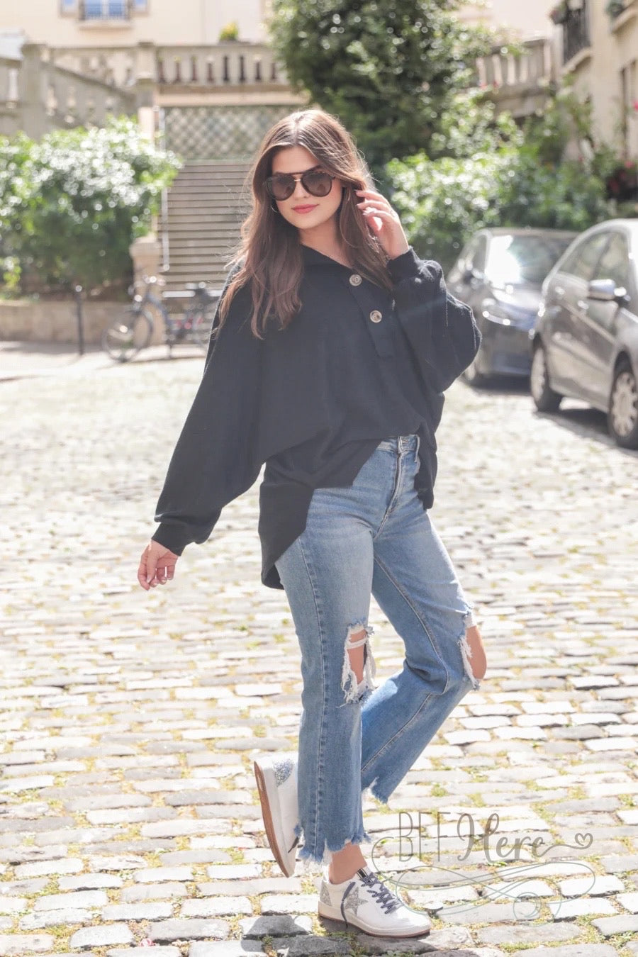 Harper Button Top / Choice of Color - BFF Here