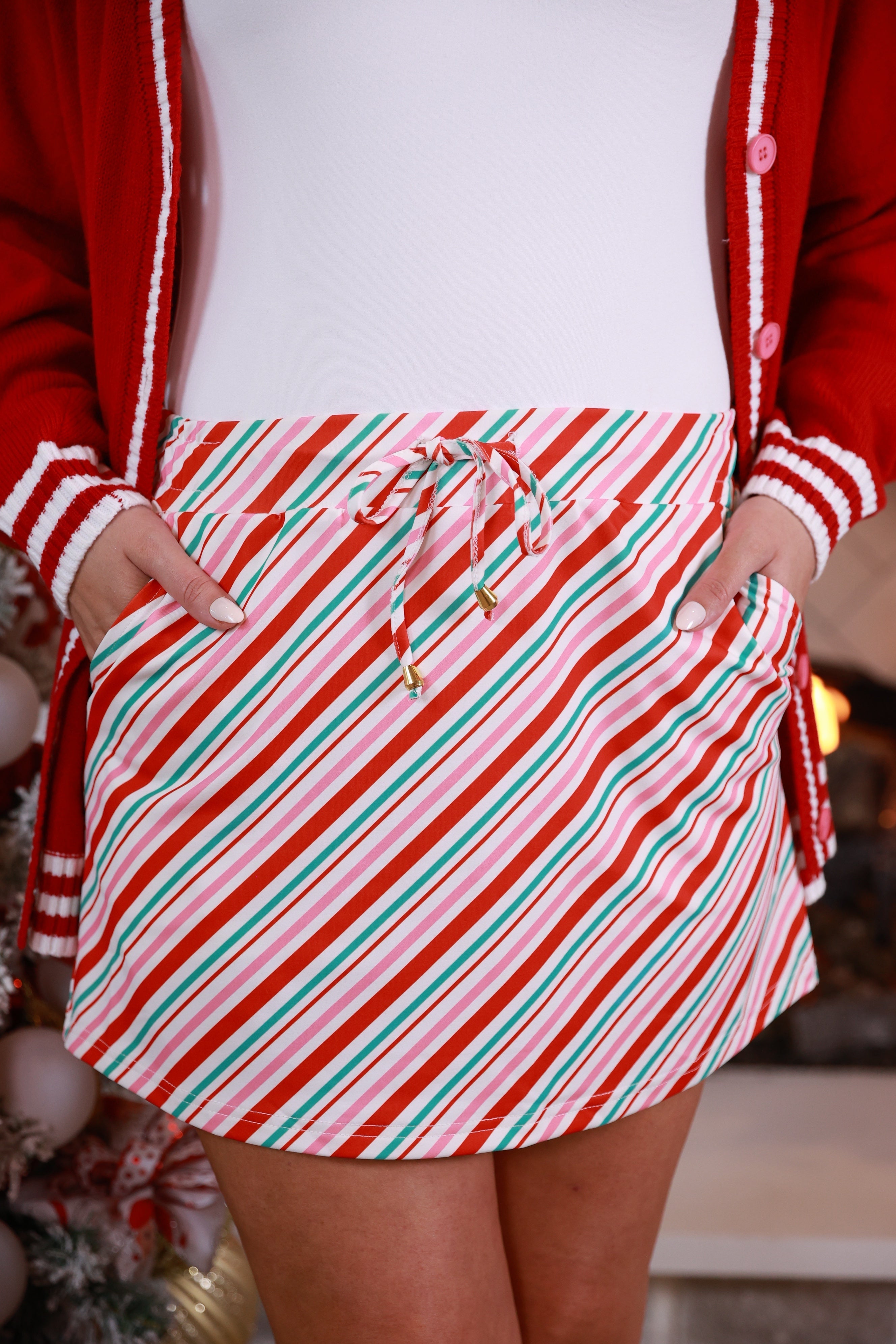 PREORDER: Candy Cane Stripes Skort by Jess Lea (ETA: End of October) - BFF Here