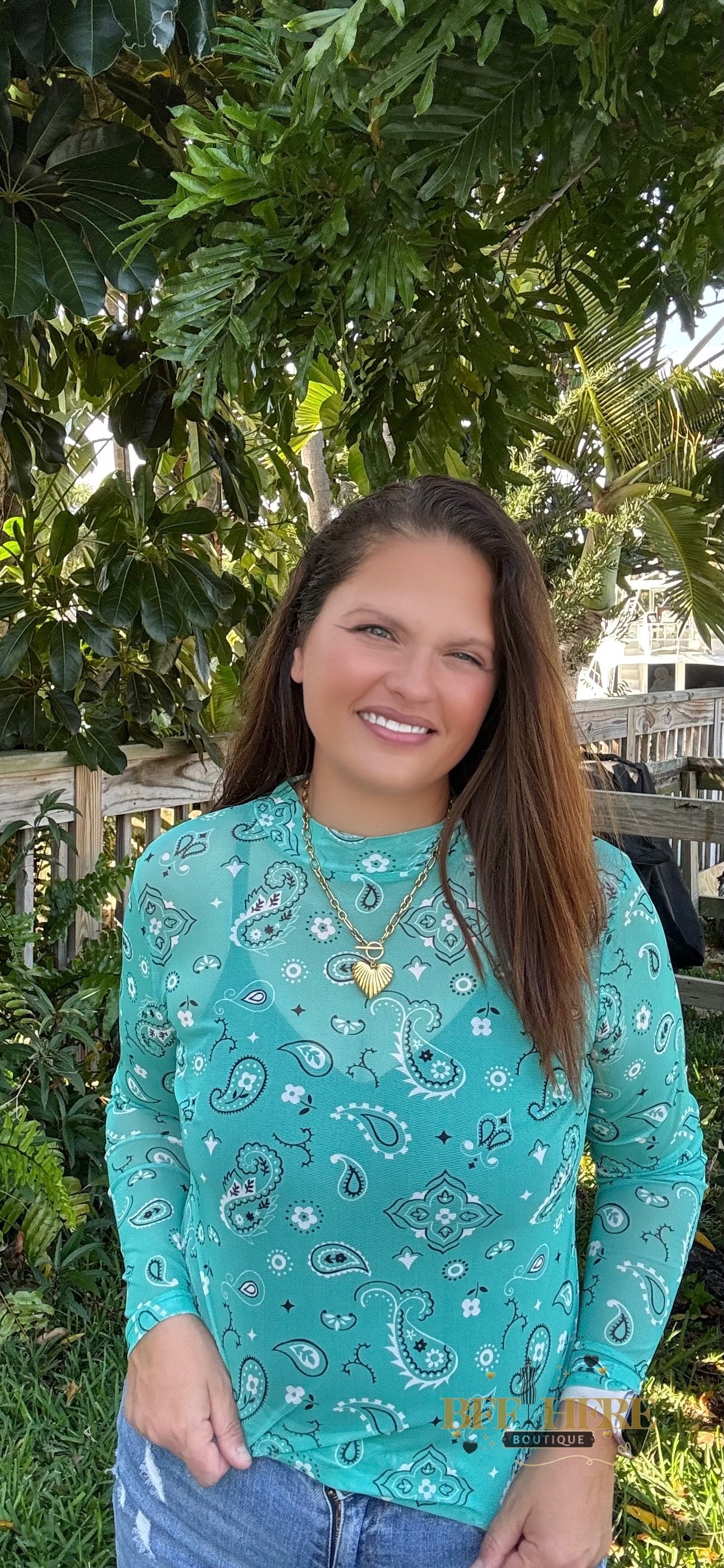 Bandana Babe Mesh Top / Turquoise by Sterling Kreek - BFF Here