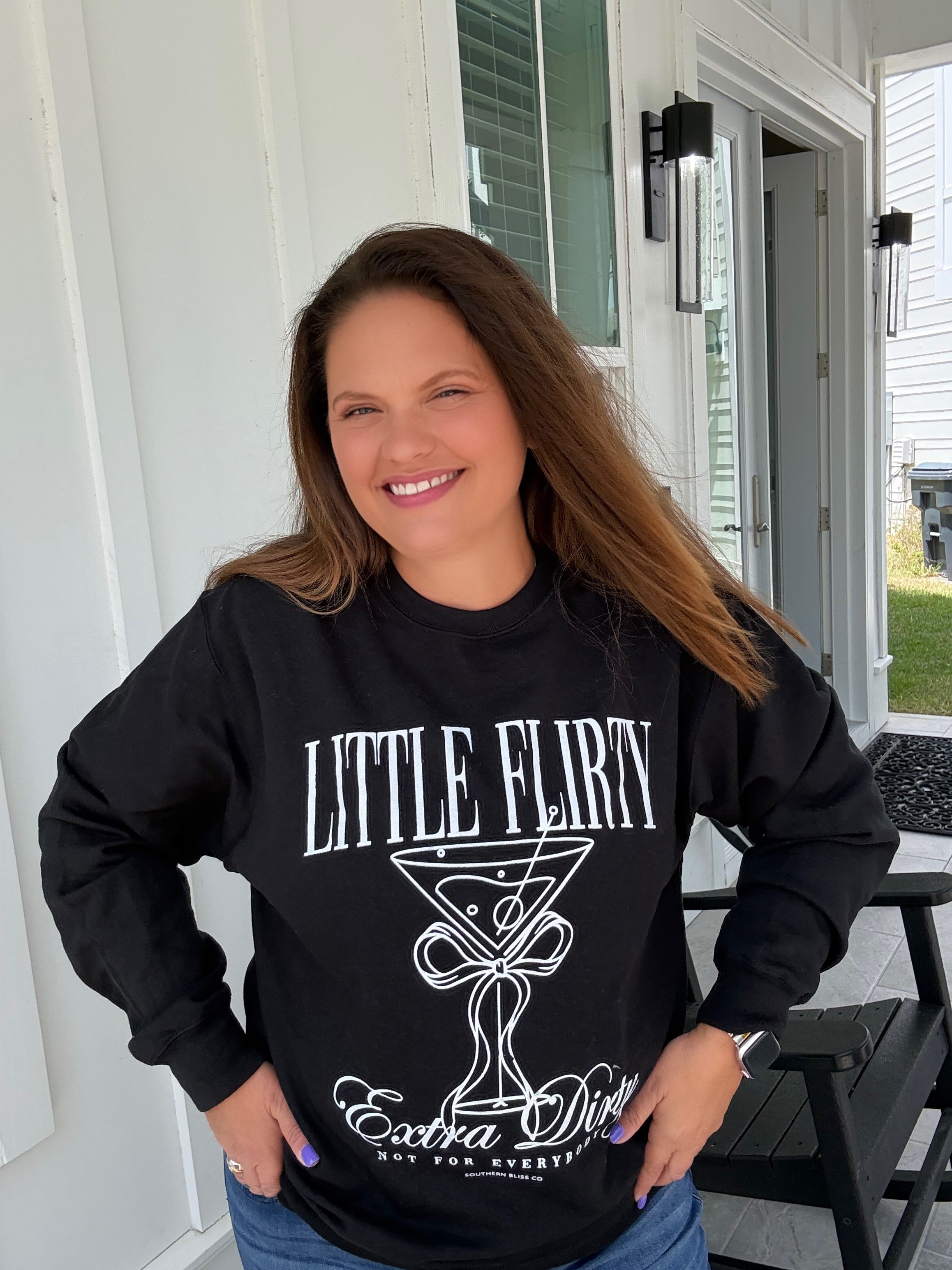 Little Flirty Extra Dirty Black Sweatshirt by Southern Bliss (ARRAY) - BFF Here