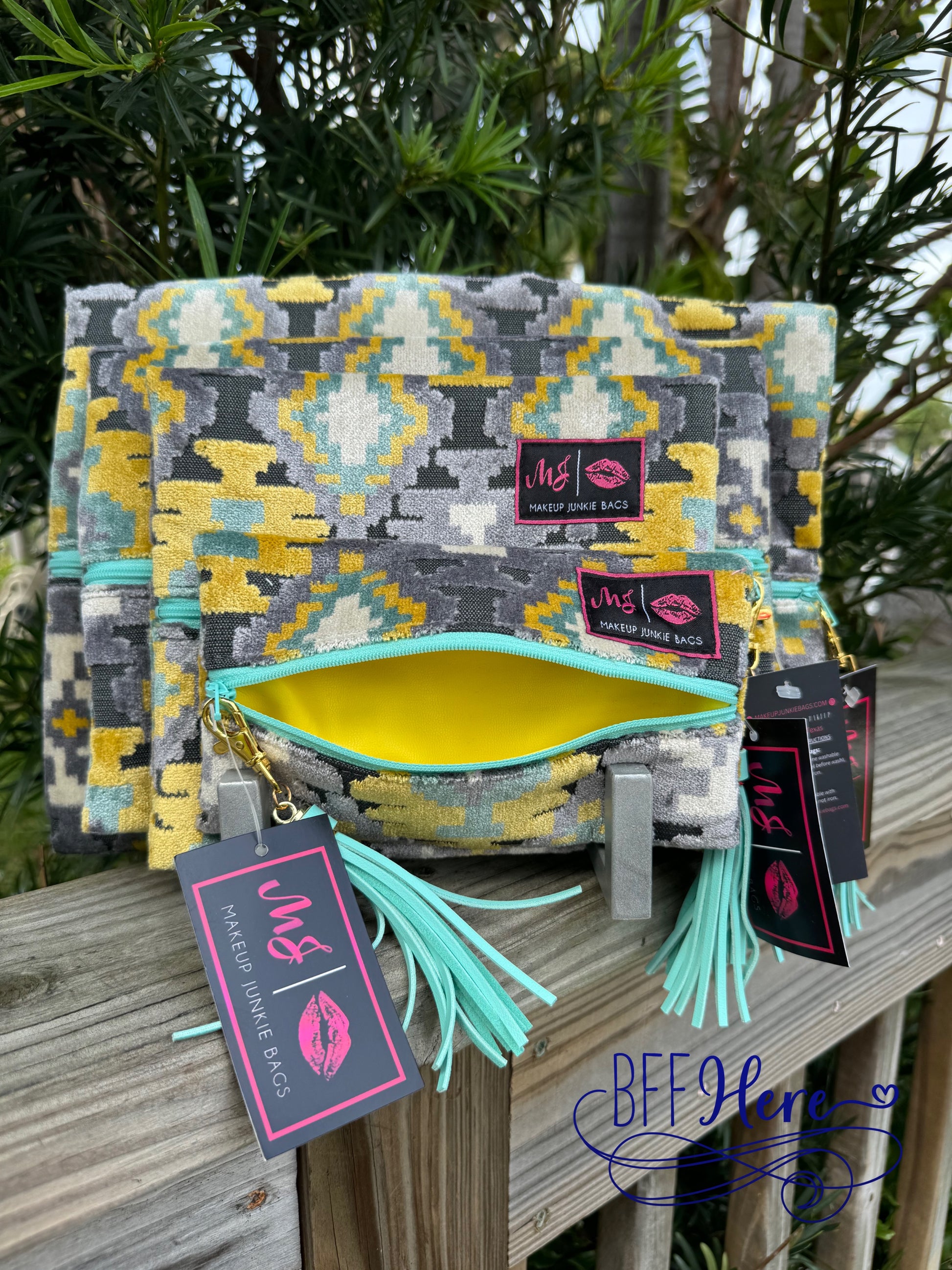 Aztec / Mint  Bag by Makeup Junkie Bags - BFF Here