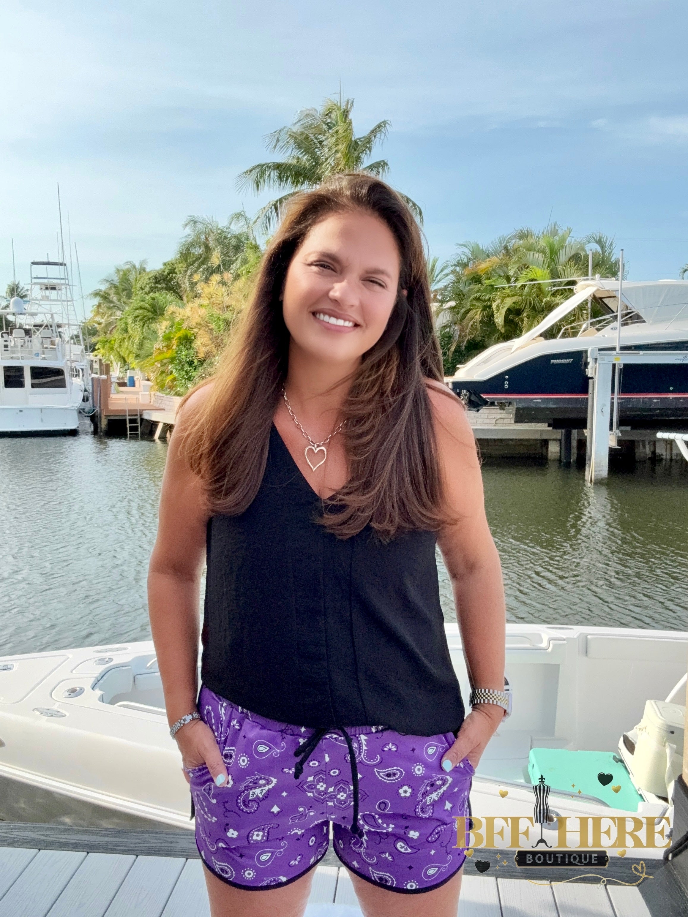 Bandana Babe Shorts / Purple by Sterling Kreek - BFF Here