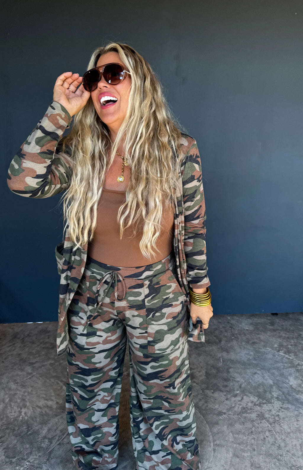 PREORDER: Camo Waffle Reese Cardigan by Blakeley (ETA February)
