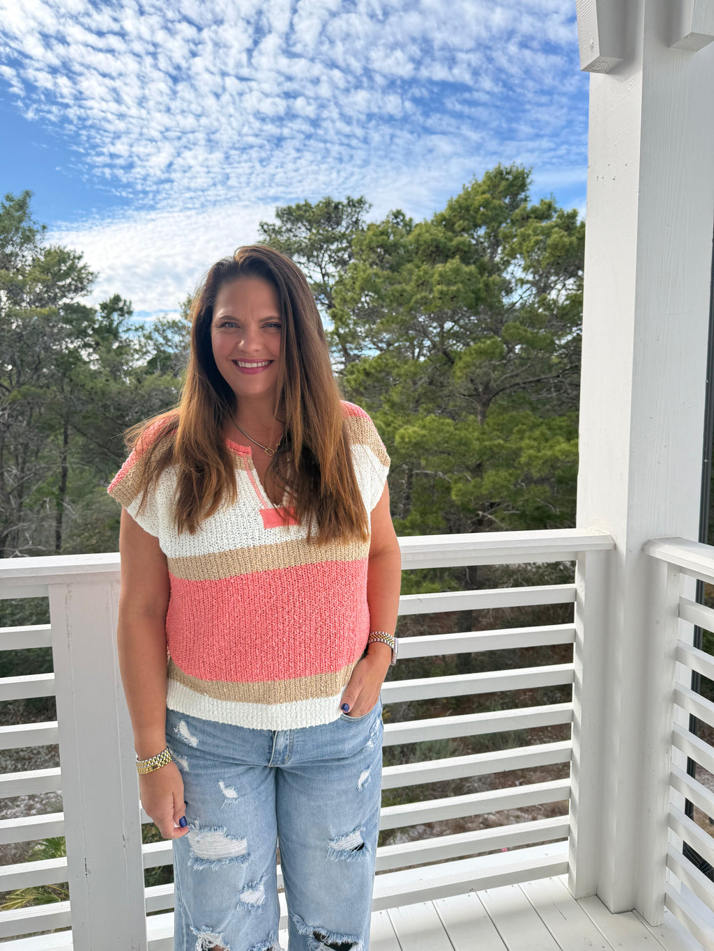 Short Sleeve Color Block Stripe Top by Sew In Love (Ships 2-3 weeks) - BFF Here