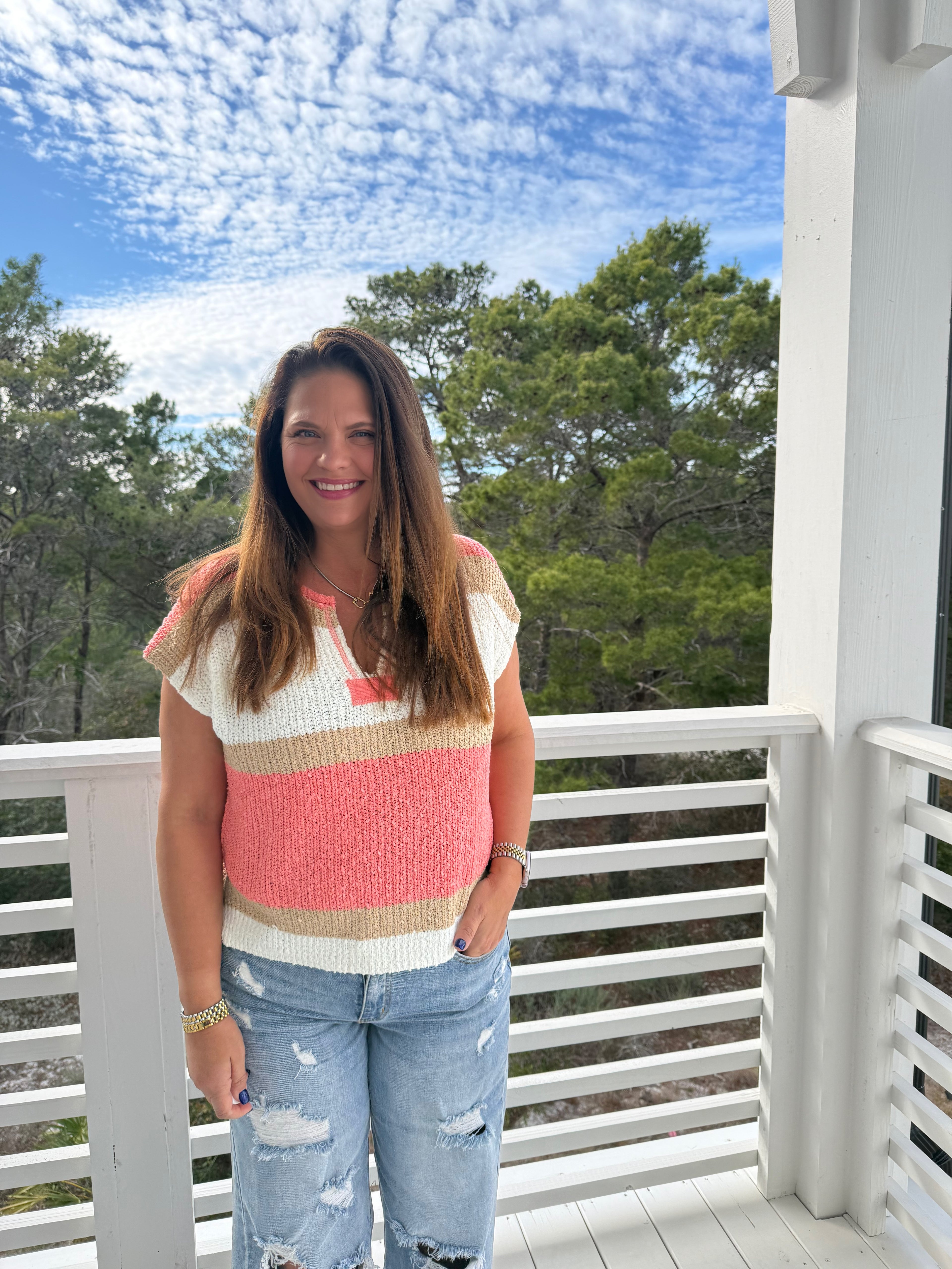 Short Sleeve Color Block Stripe Top by Sew In Love (Ships 2-3 weeks) - BFF Here