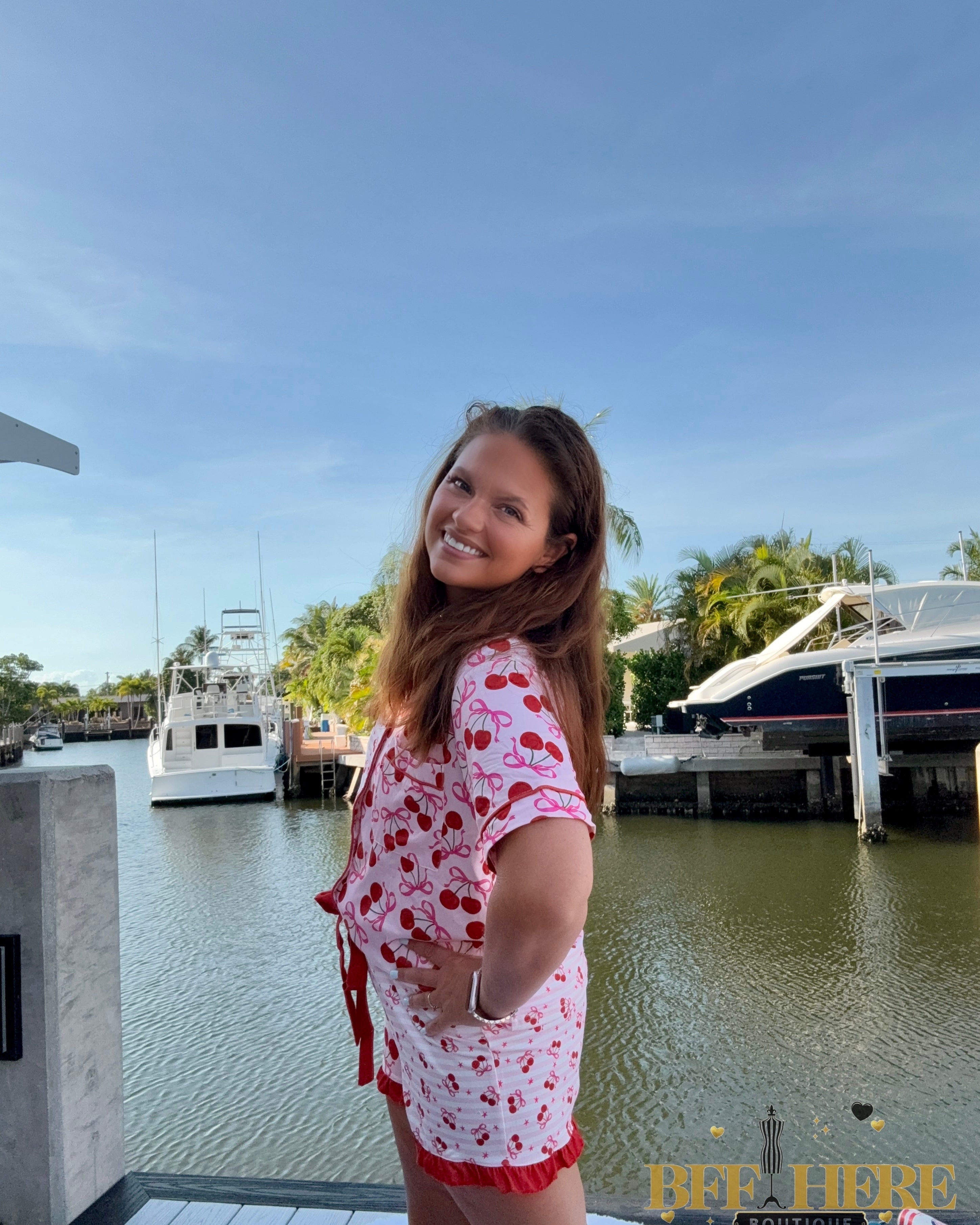 Cherry Bomb Ruffle Pajama Set by Jess Lea - BFF Here