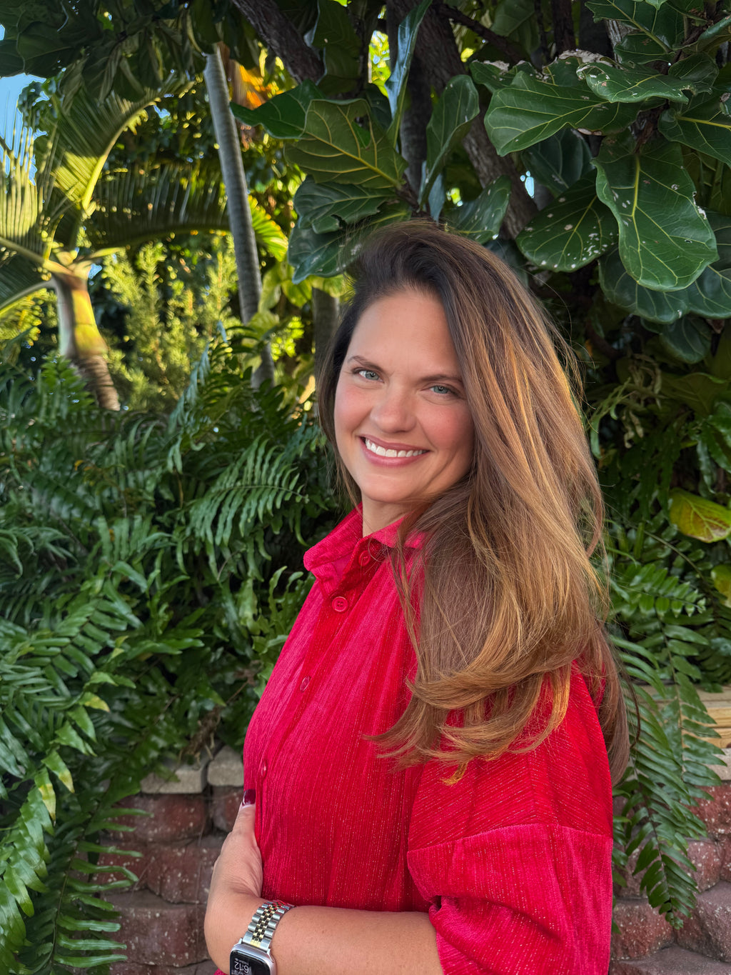 Prim Button Up Velvet Top by Jess Lea /  Red - BFF Here