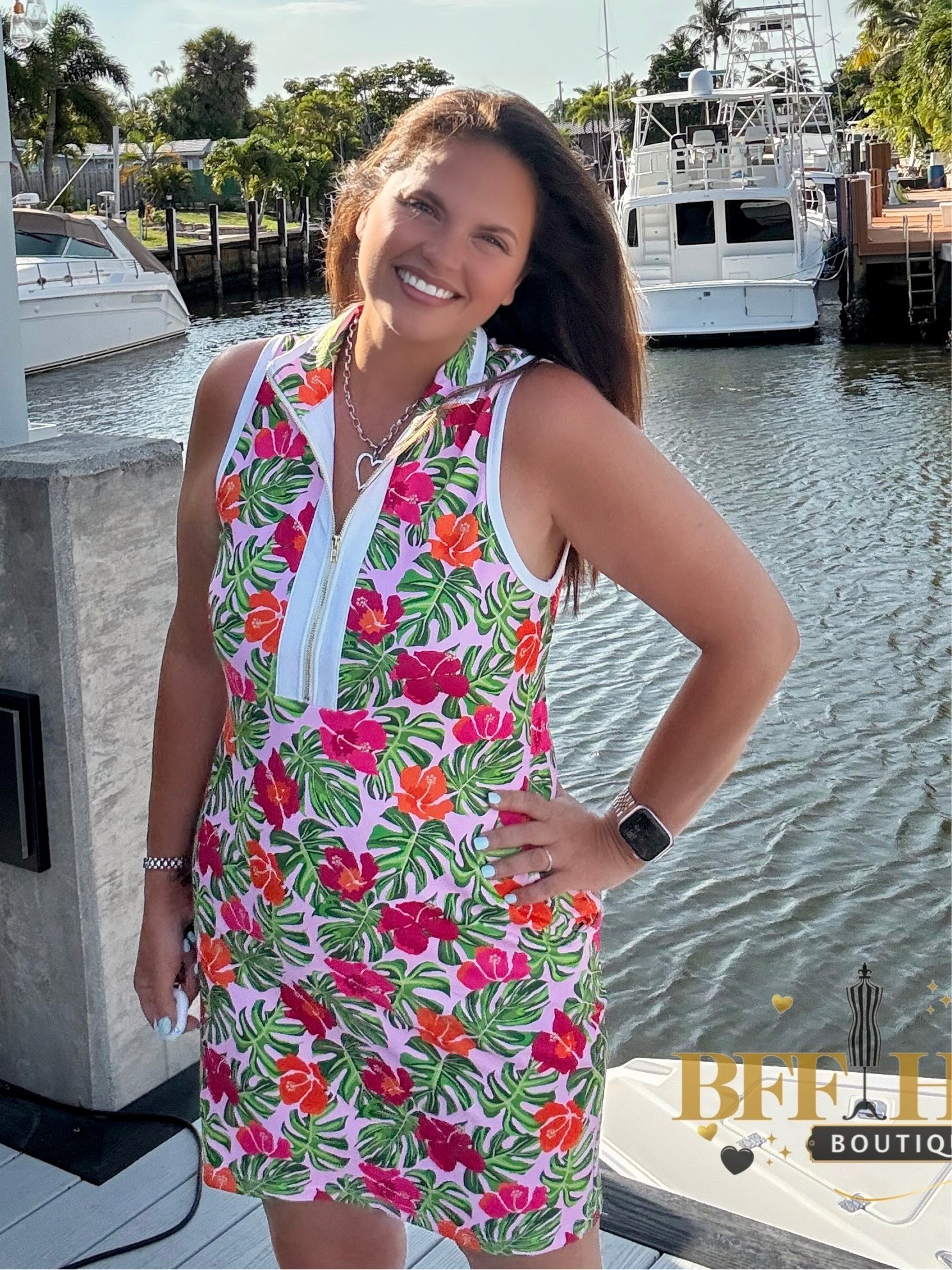 Everyday Zipper Dress / Pink Tropical by Jess Lea - BFF Here