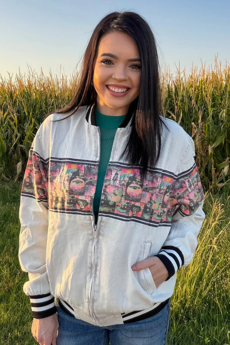 Cosmic Cowgirl Bomber Jacket by Sterling Kreek (Ships 1-2 weeks)