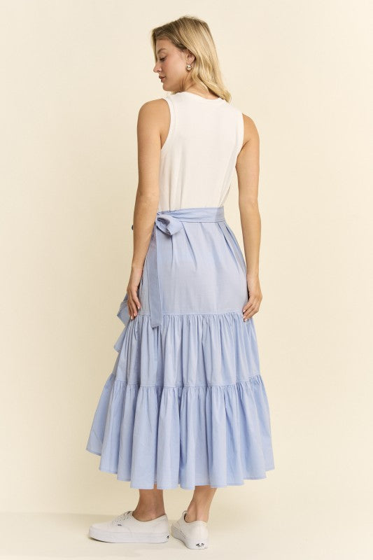 Asymmetrical Ruffle Wrap Midi Dress by Jade by Jane (Ships 2-3 weeks) - BFF Here