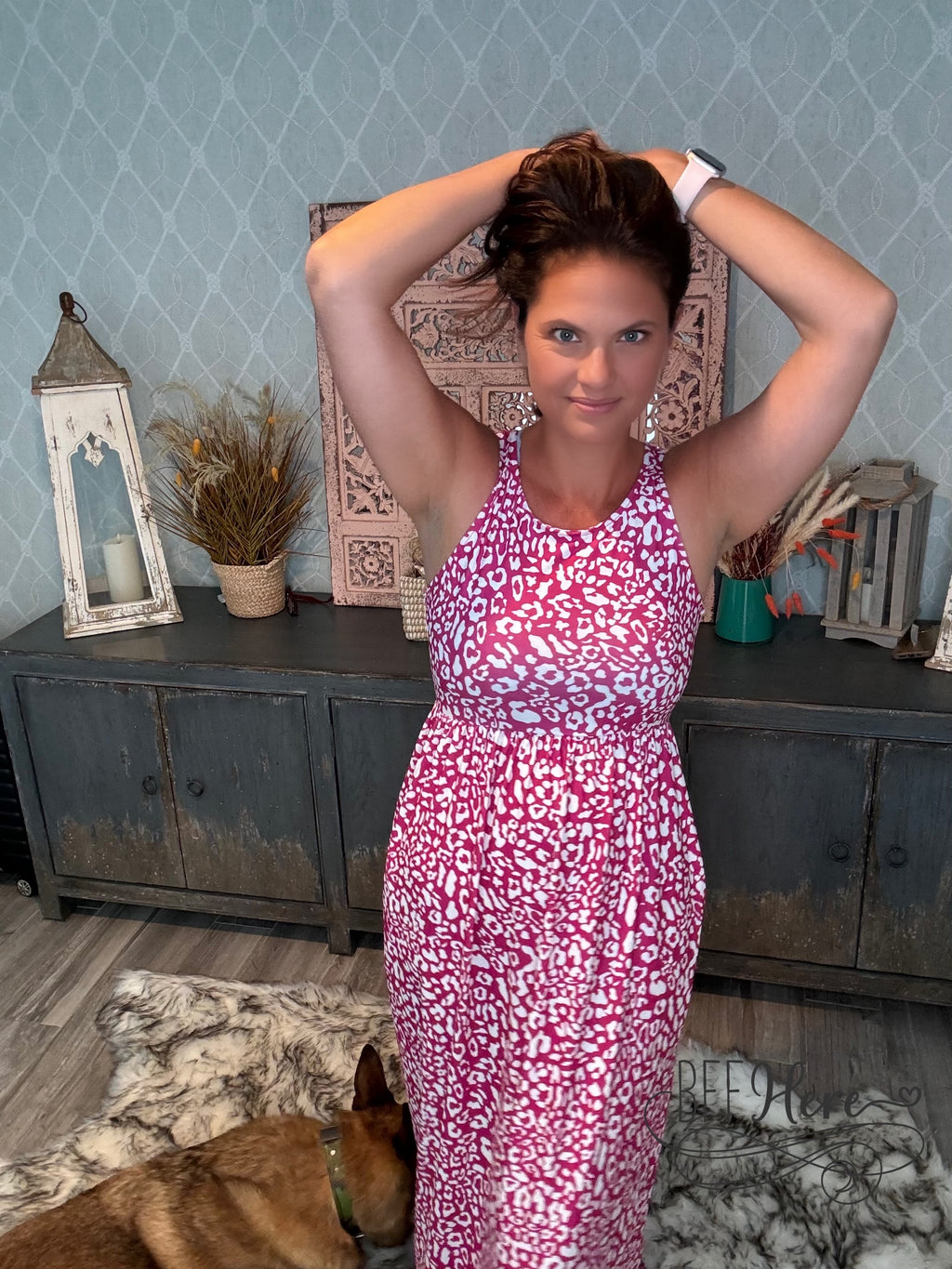 Wild Berry Whirl: Pink Leopard Print Summer Dress - BFF Here