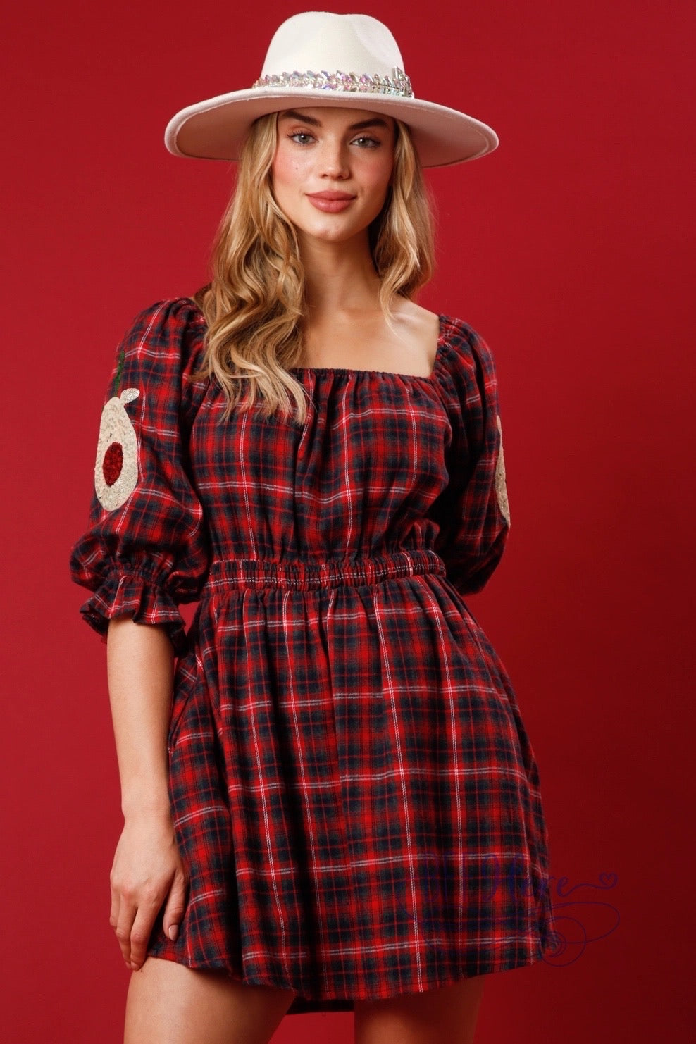 Rudolph's Runway: The Sizzling Sequin Reindeer Plaid Mini Dress! - BFF Here