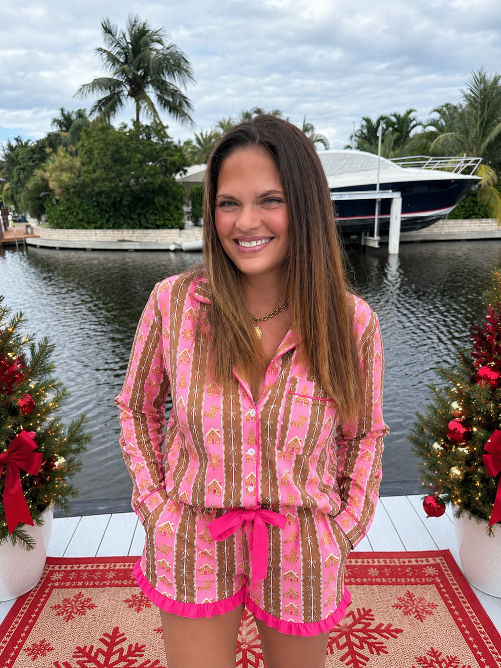 Gingerbread Lane Ruffle Pajama Set by Jess Lea - BFF Here