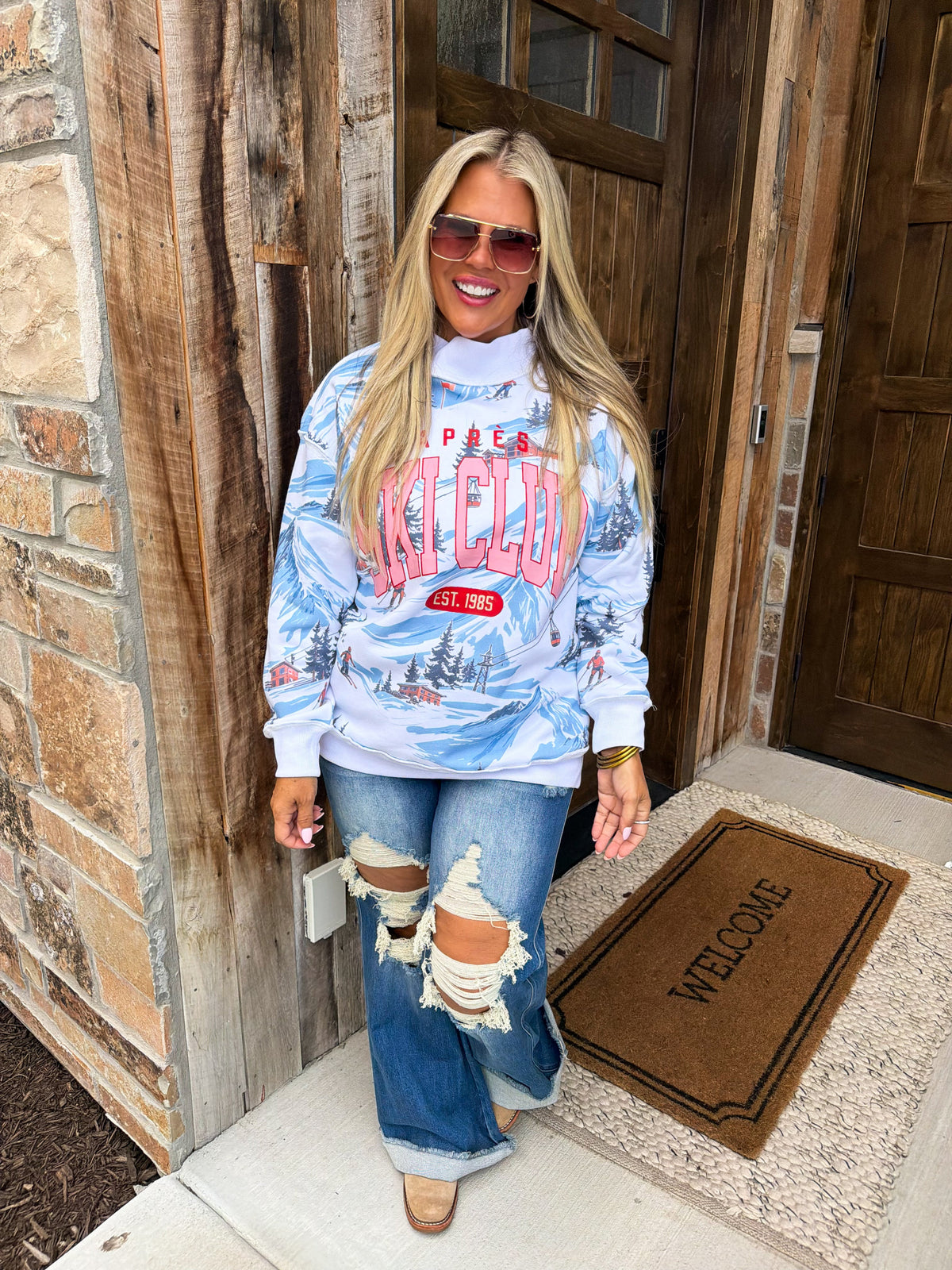 PREORDER: Ski Club Mock Neck Pullover by Blakeley (ETA December)
