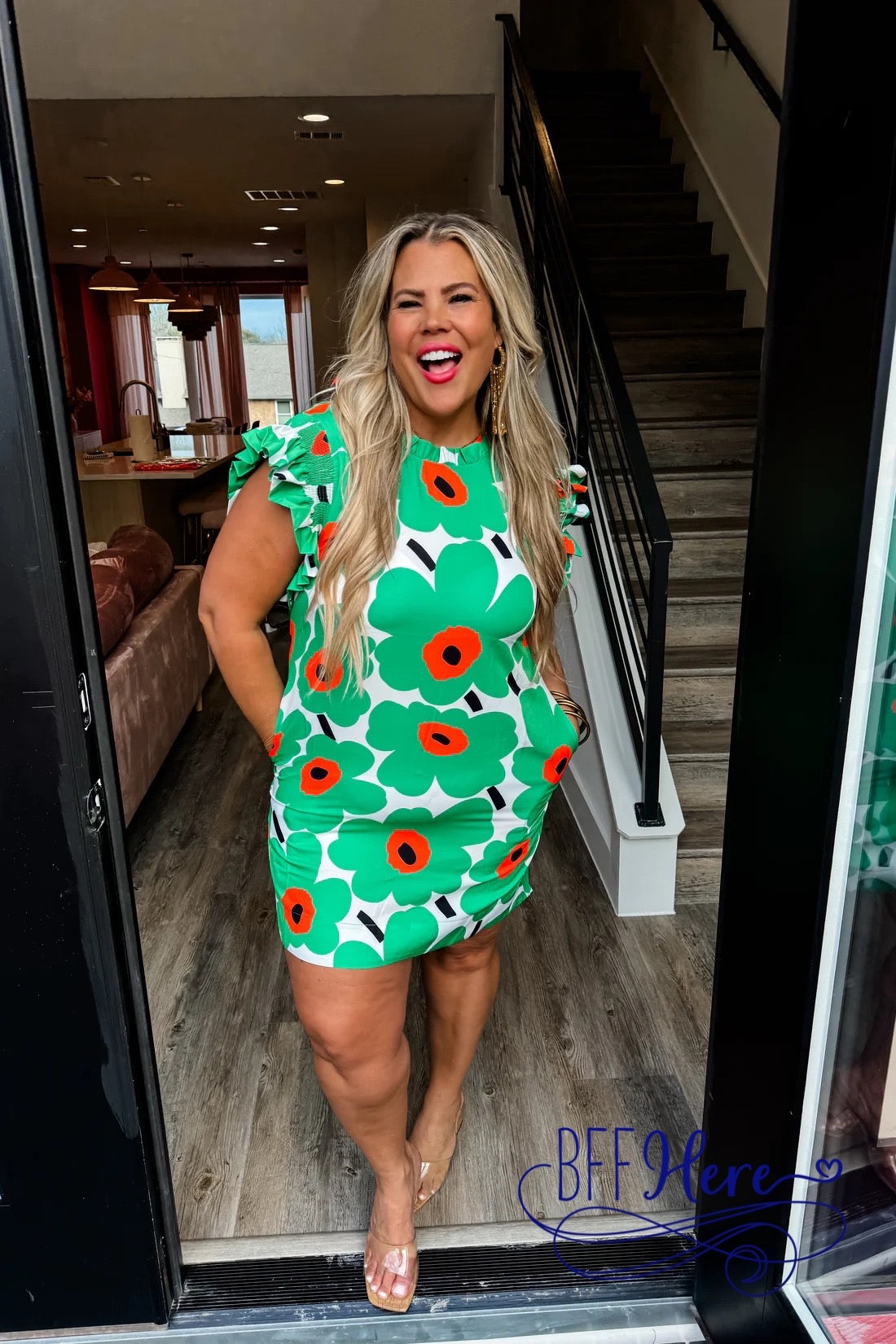 Garden Gala: The Green Floral Dress Ensemble - BFF Here