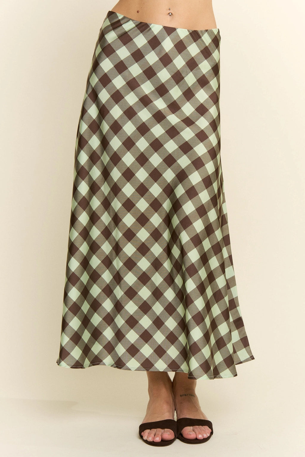 Check Print Midi Skirt by Jade by Jane (Ships 2-3 weeks) - BFF Here