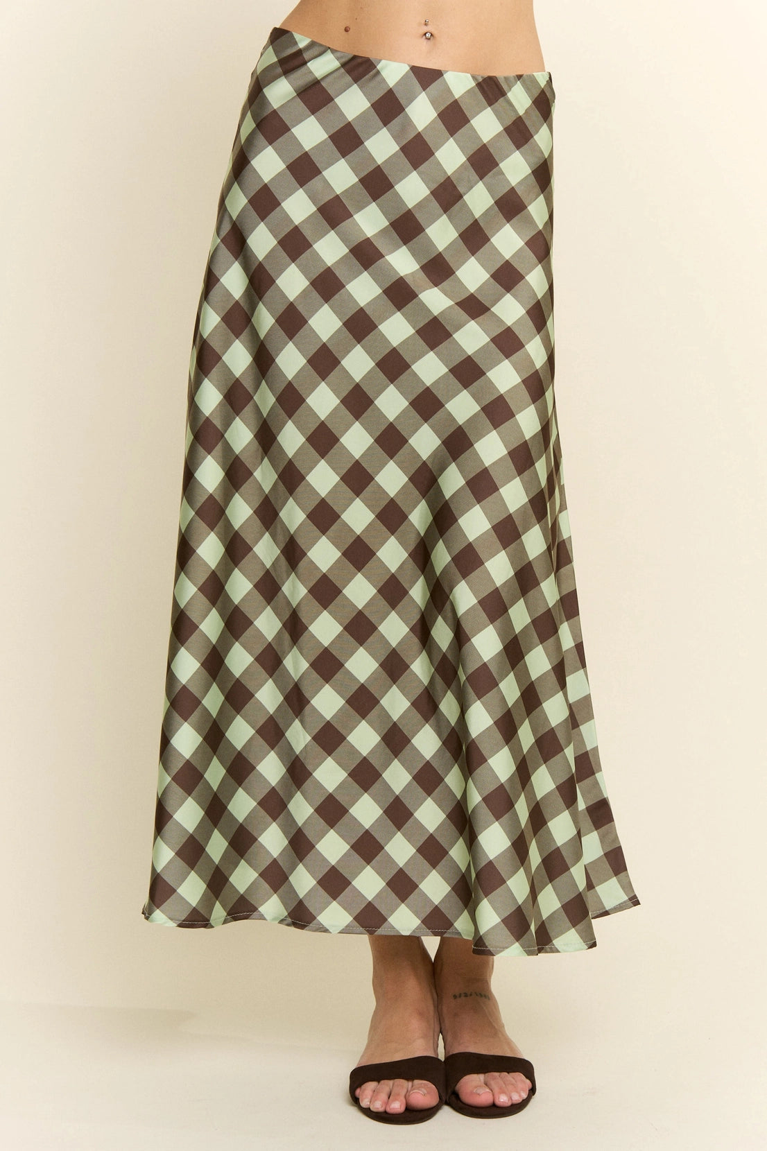 Check Print Midi Skirt by Jade by Jane (Ships 2-3 weeks) - BFF Here