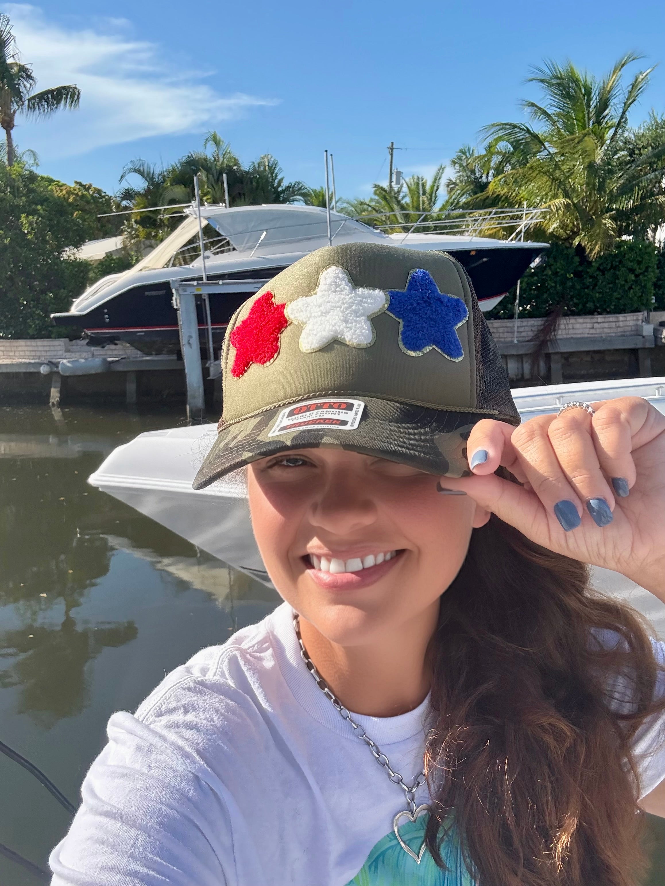 Star-Spangled Camo Trucker Hat - BFF Here