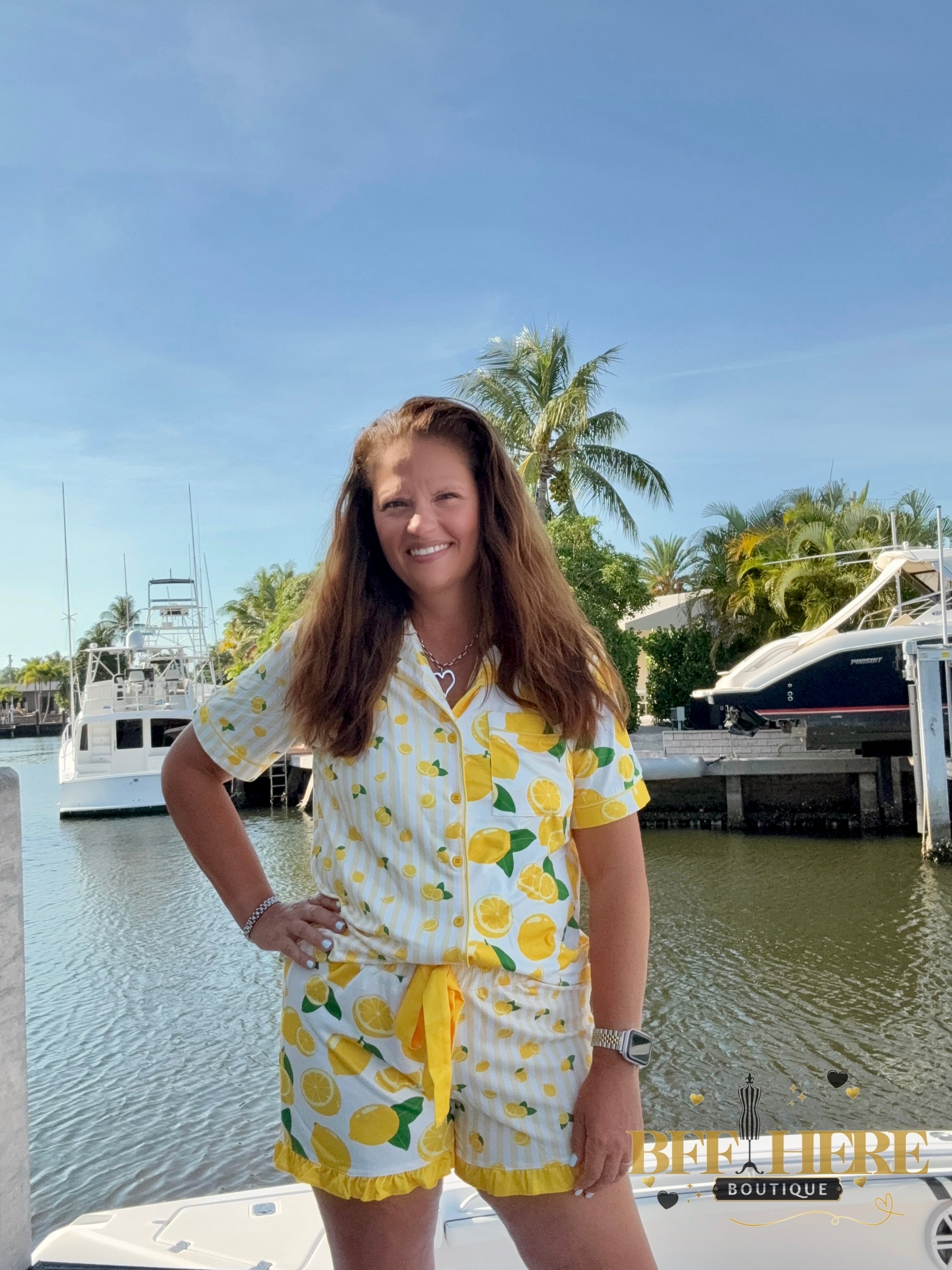 Lemon Drop Ruffle Pajama Set by Jess Lea - BFF Here