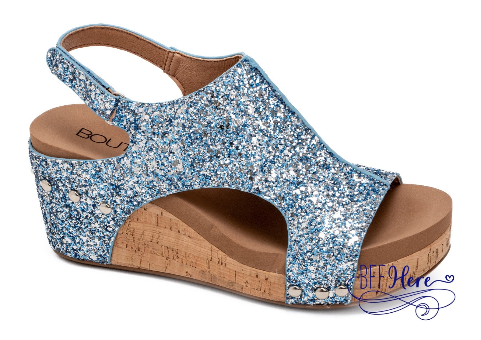 Carley - Light Blue Chunky Glitter by Corkys - BFF Here