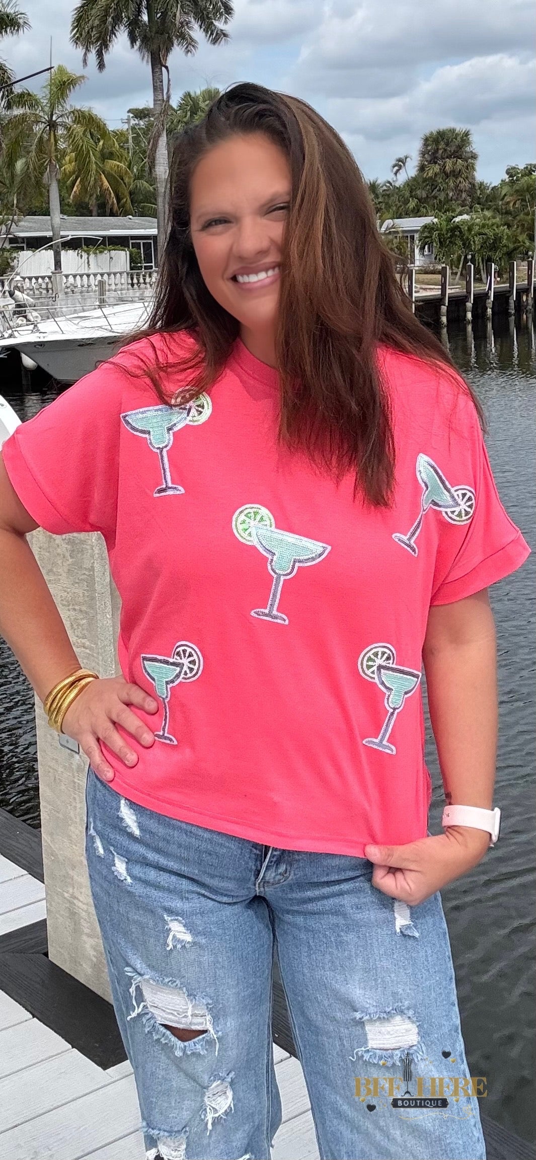 Margaritaville Sequin Patch Top by Jess Lea - BFF Here