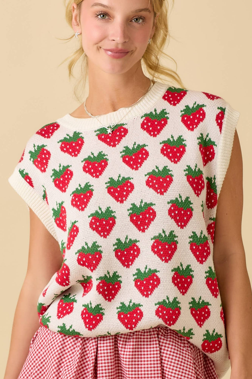 Strawberry Fields Sweater Vest by Main Strip - BFF Here