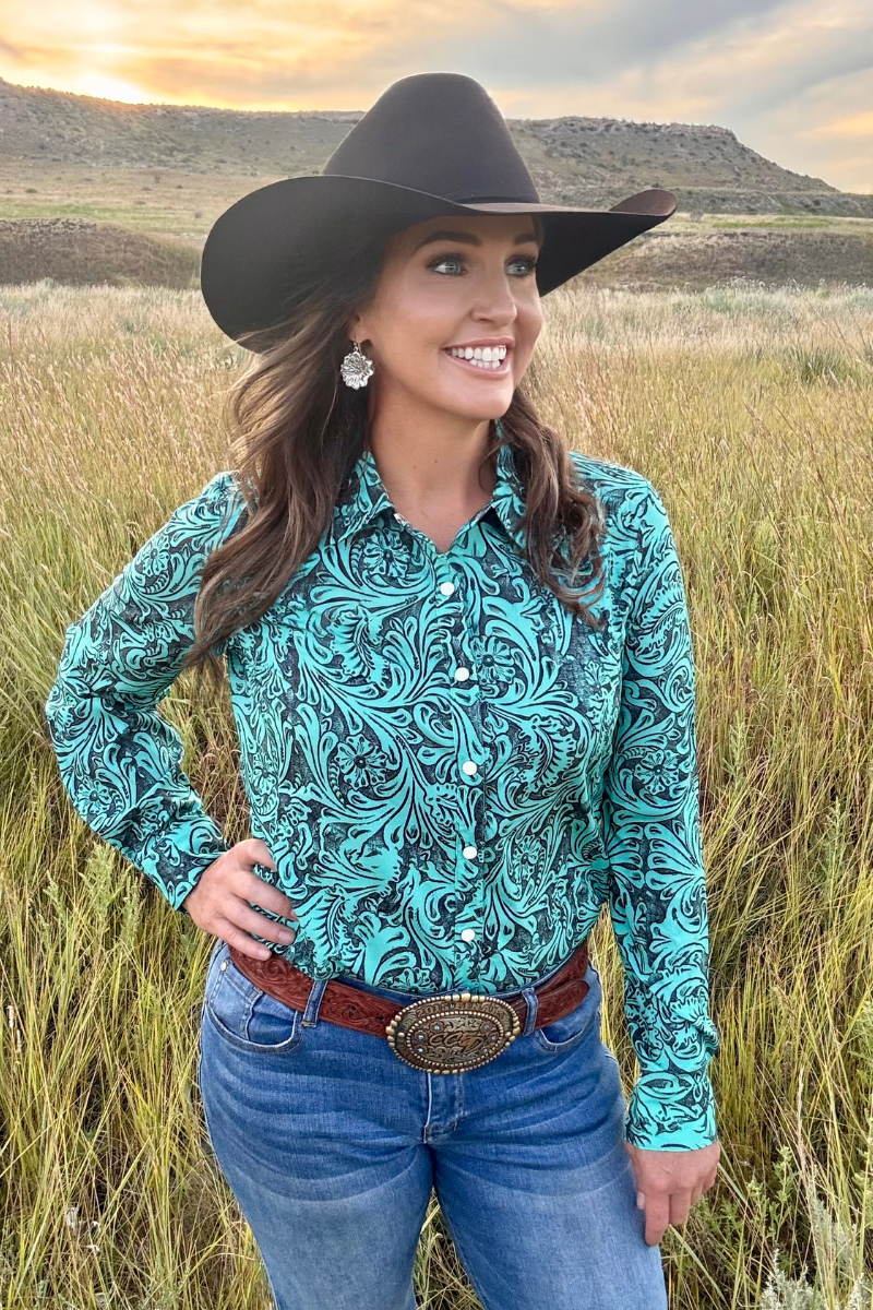 Tooled In Turquoise Button Up by Sterling Kreek - BFF Here