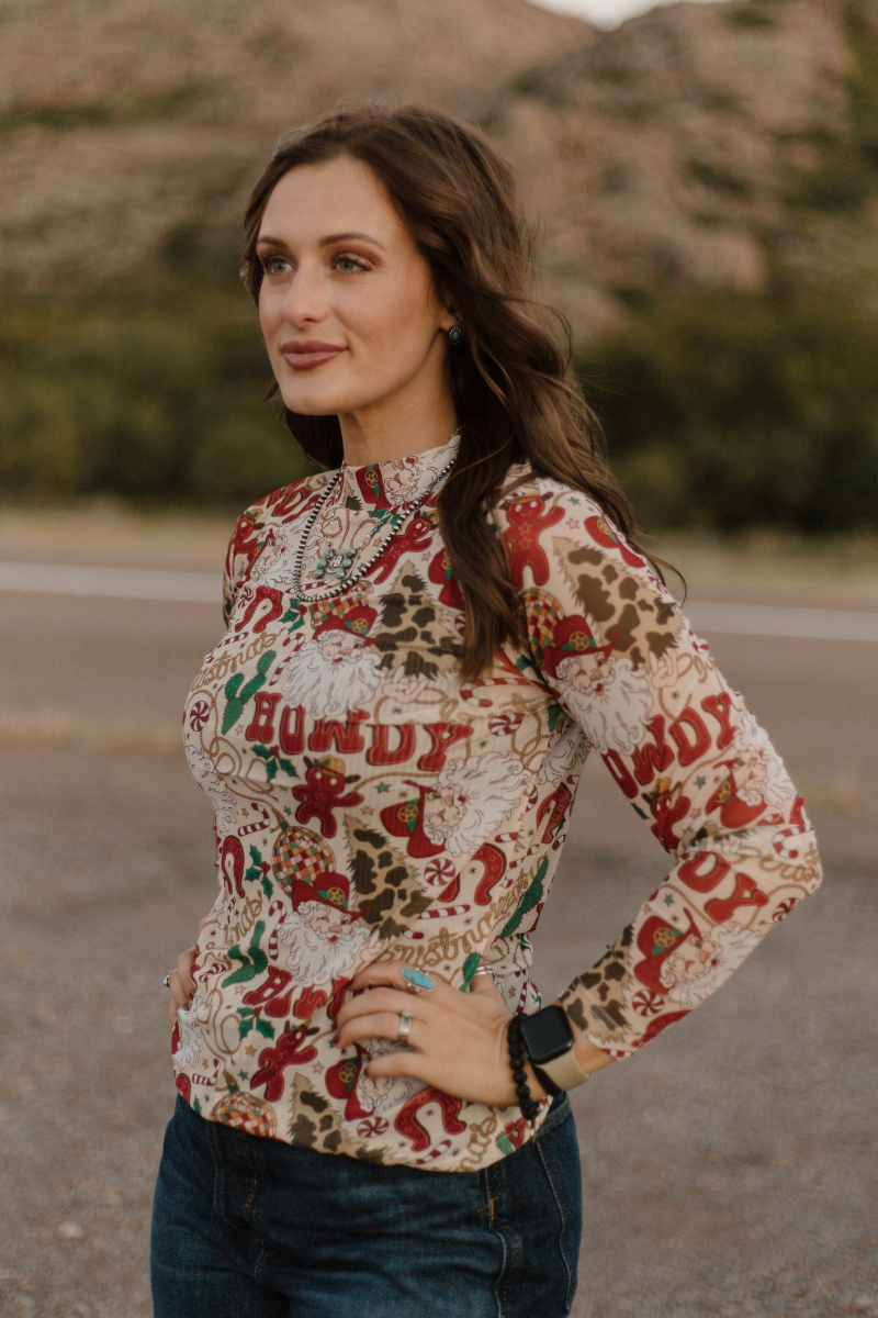 Howdy Santa Mesh Top by Sterling Kreek - BFF Here