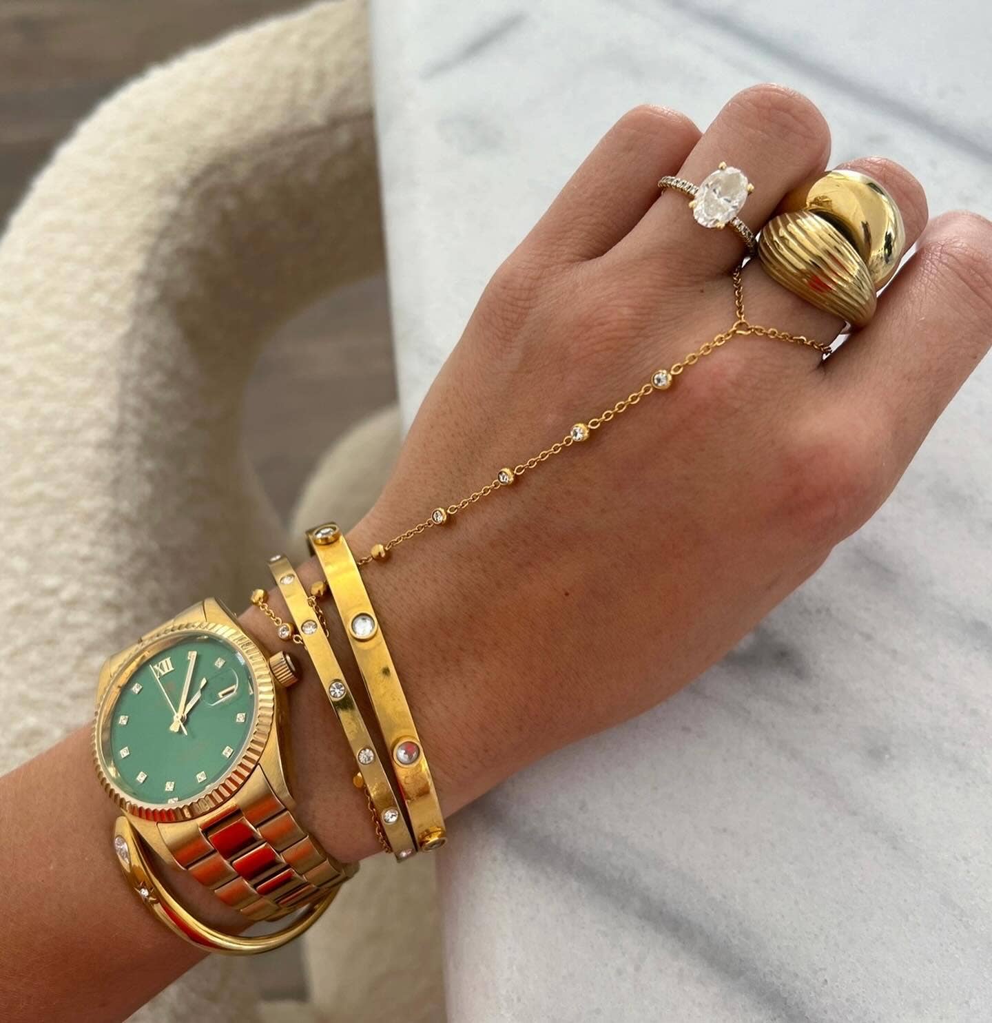 Golden Grace Hand Chain by Chan Sutt - BFF Here