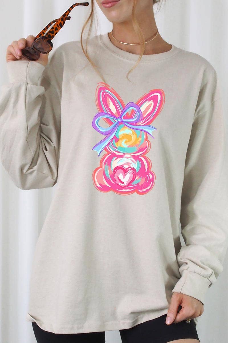 Color Splash Bunny Long Sleeve Tee - BFF Here