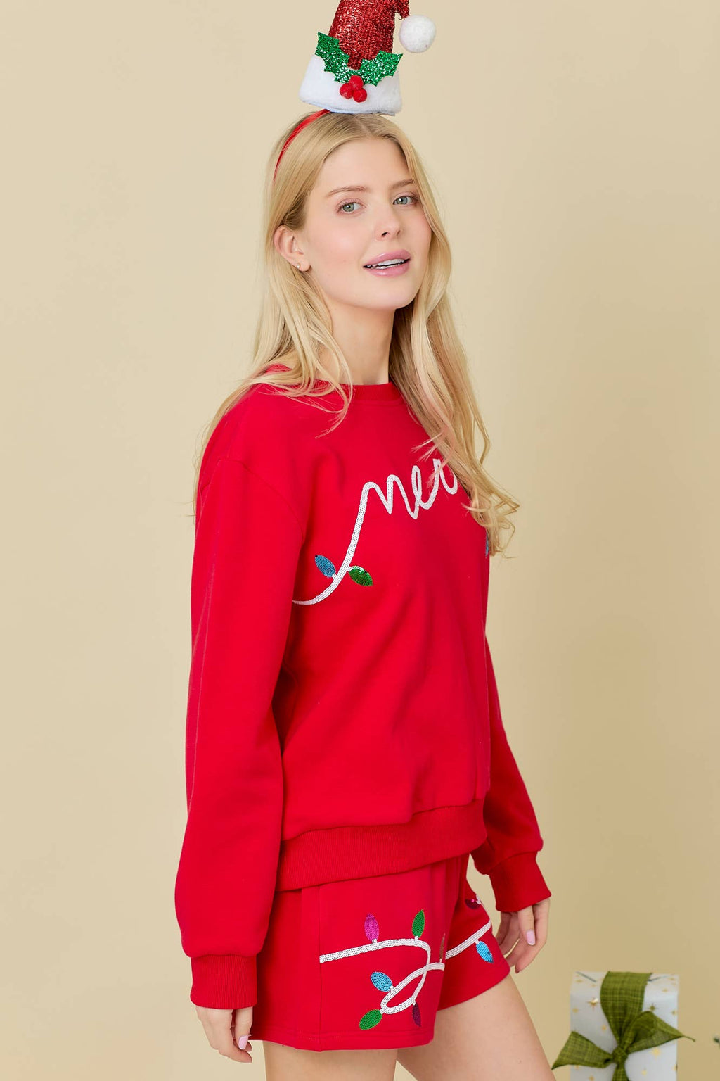 Merry Sequined Letter with Christmas Knit Top - BFF Here