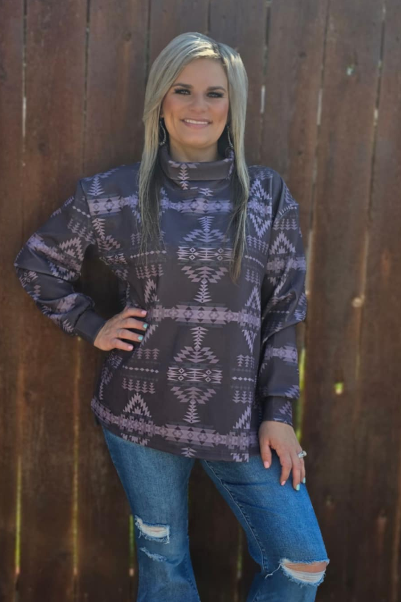 Berlin Aztec Mock Neck by Sterling Kreek - BFF Here