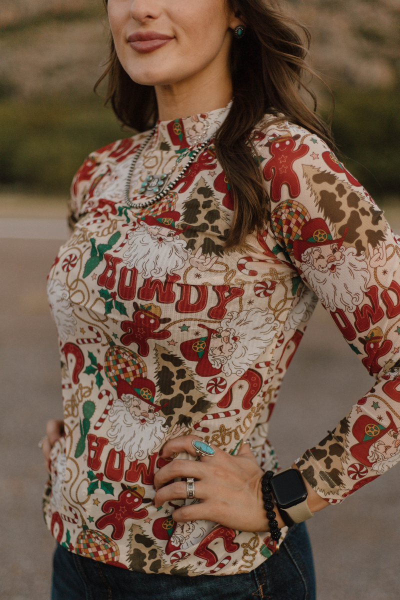 Howdy Santa Mesh Top by Sterling Kreek - BFF Here