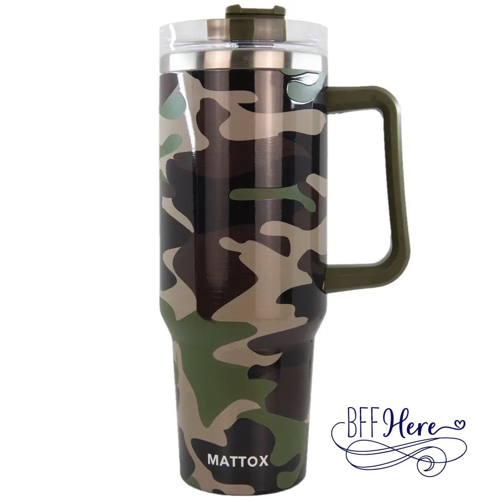 Wild Wander: Camo Print Tumbler Cup - BFF Here