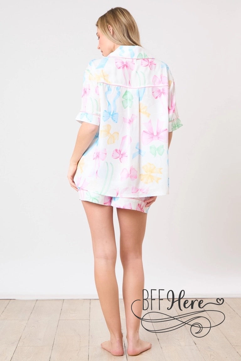 PREORDER:  Rainbow Ribbons Pajama Party Shirt: Dream in Color! (Ships End of May) - BFF Here