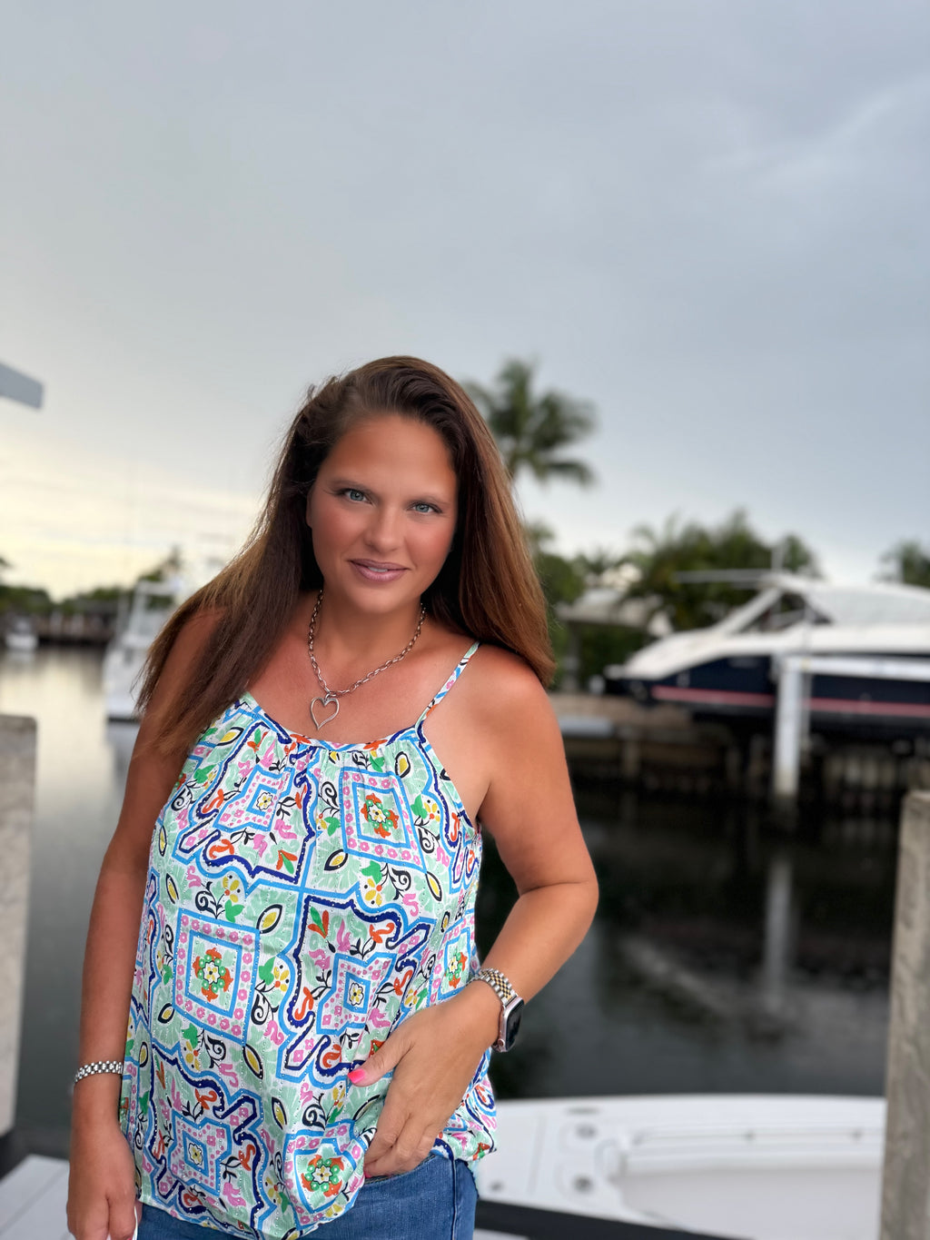 Santorini Mosaic Tank - BFF Here