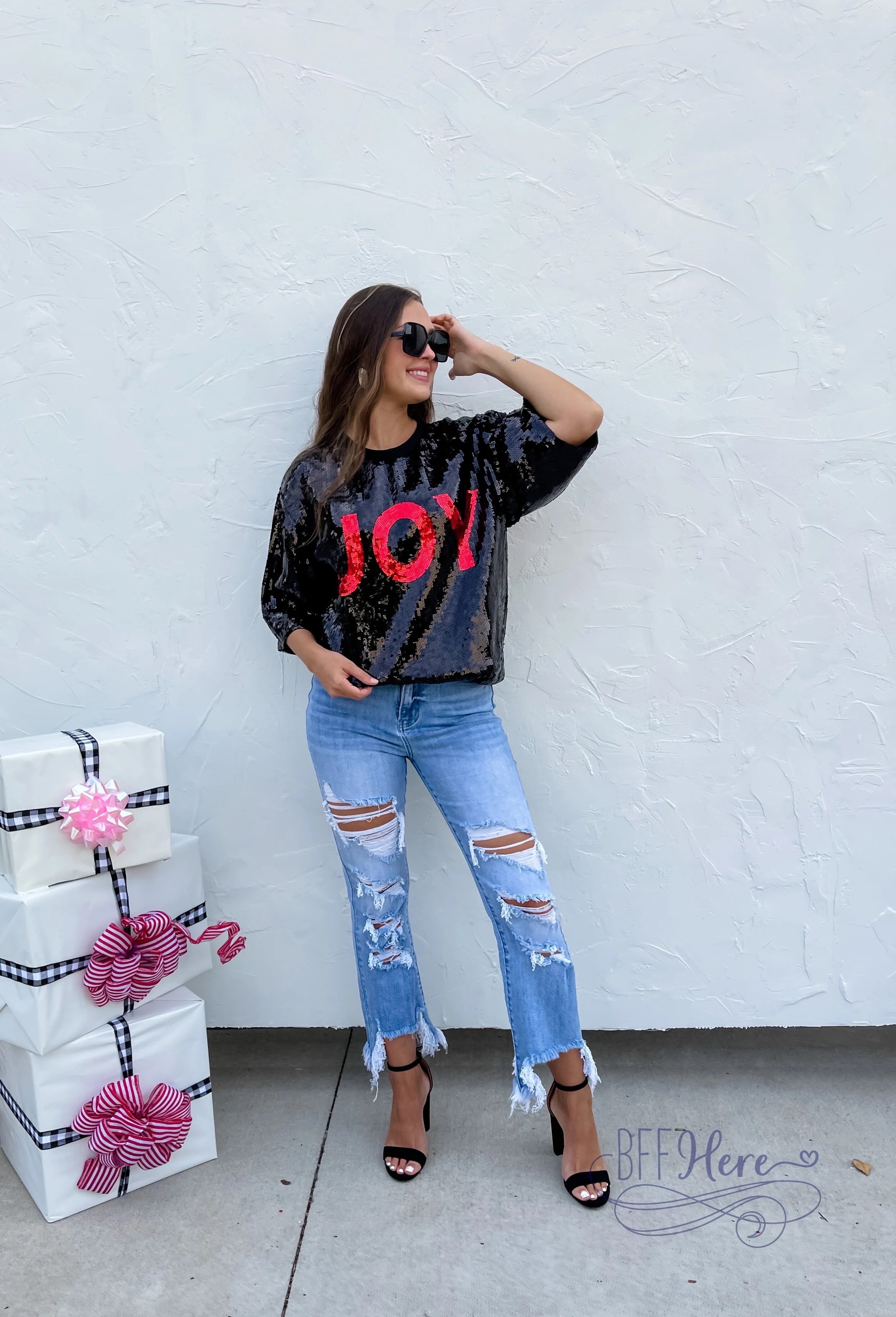 PREORDER: Merry and Bright Sequin Top / Choice of Style (Ships Beginning of December) - BFF Here