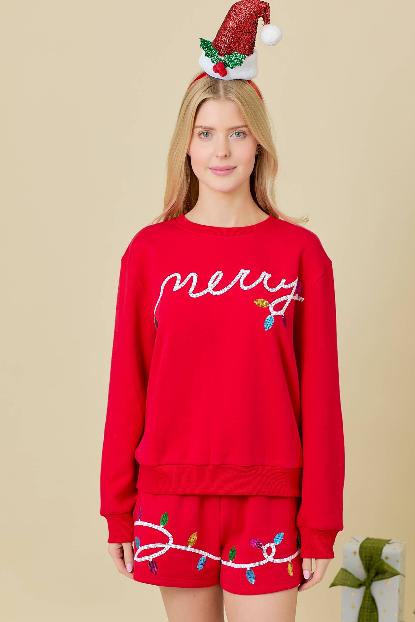 Merry Sequined Letter with Christmas Knit Top - BFF Here