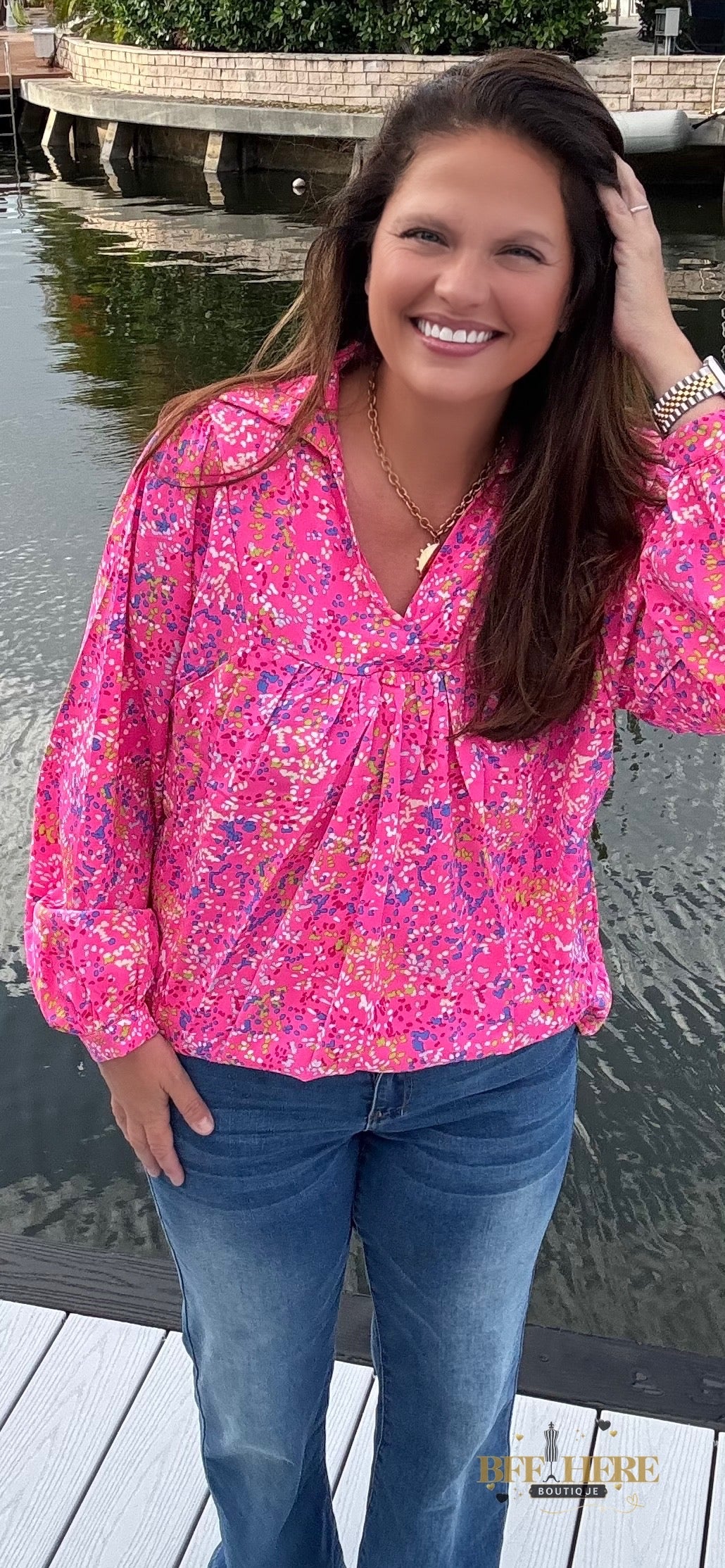 Pink Confetti Blouse - BFF Here