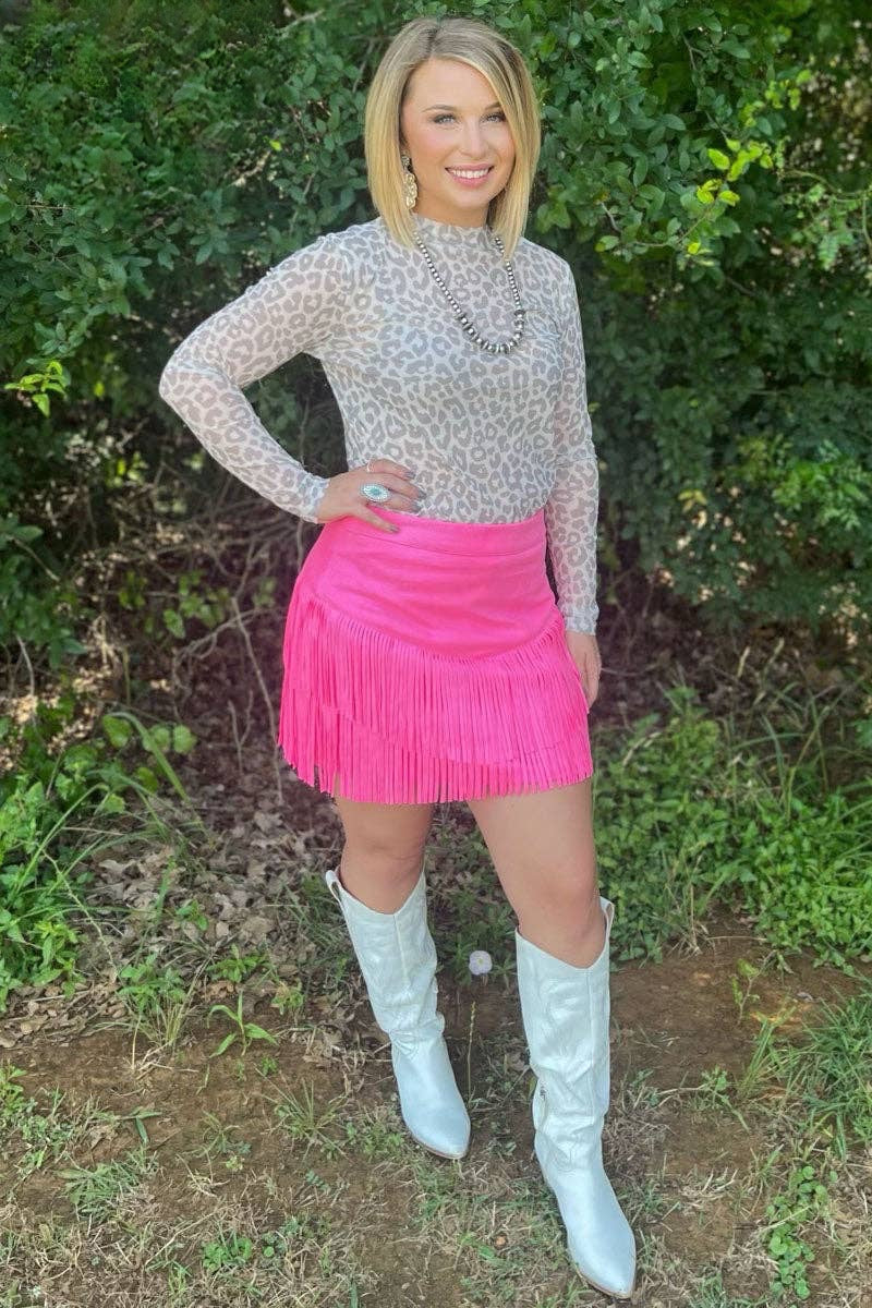 Fort Worth Fringe Skirt by Sterling Kreek / Pink - BFF Here