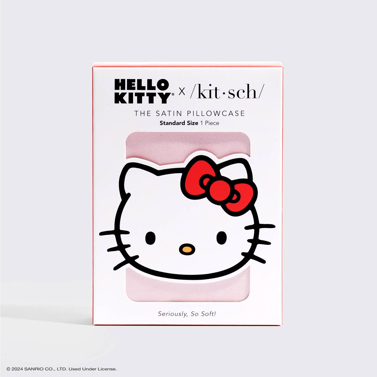 Hello Kitty x Kitsch Pillowcase Standard - Solid Pink Kitty Face - BFF Here